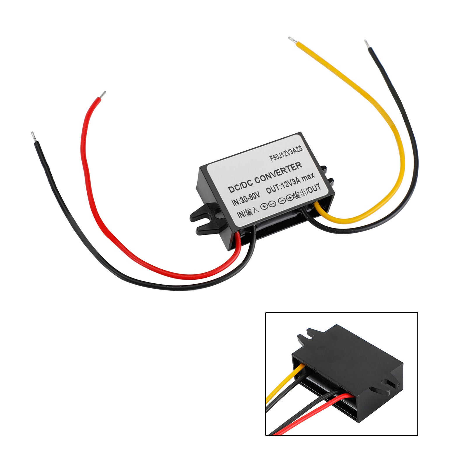 Waterproof DC-DC Converter 30-90V Step Down to 12V Power Supply Module 3A