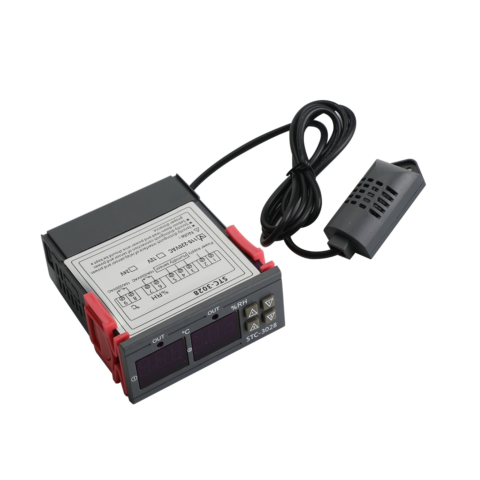 STC-3028 Dual Display Digital Temperature Humidity Controller Thermostat+Probe, AC110V-220V