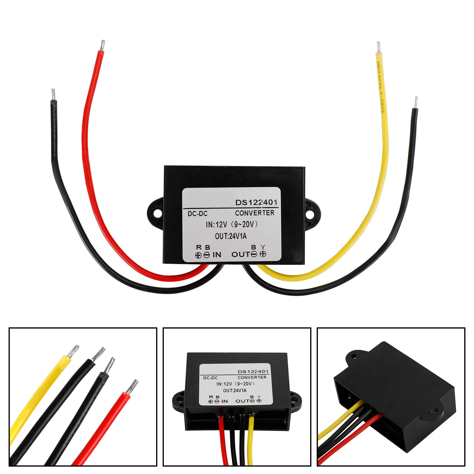 Waterproof DC-DC Boost Step-Up Converter 12V to 24V Car Power Supply Module, 1A