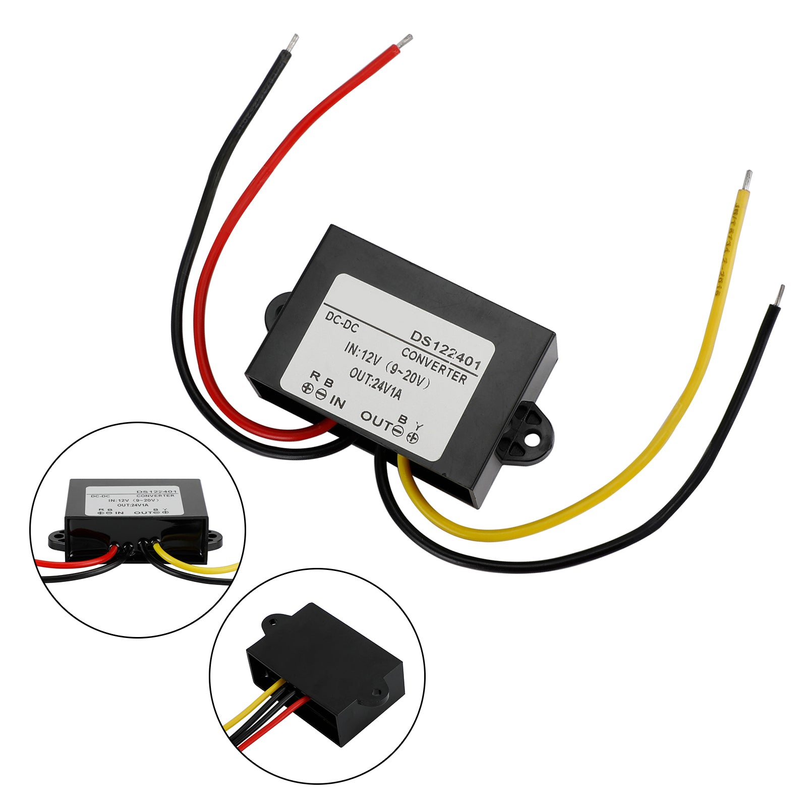 Waterproof DC-DC Boost Step-Up Converter 12V to 24V Car Power Supply Module, 1A