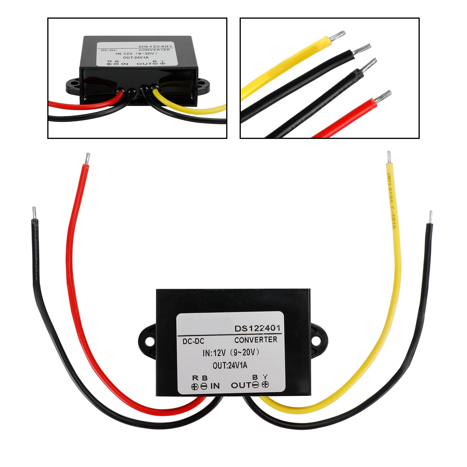 Waterproof DC-DC Boost Step-Up Converter 12V to 24V Car Power Supply Module, 1A
