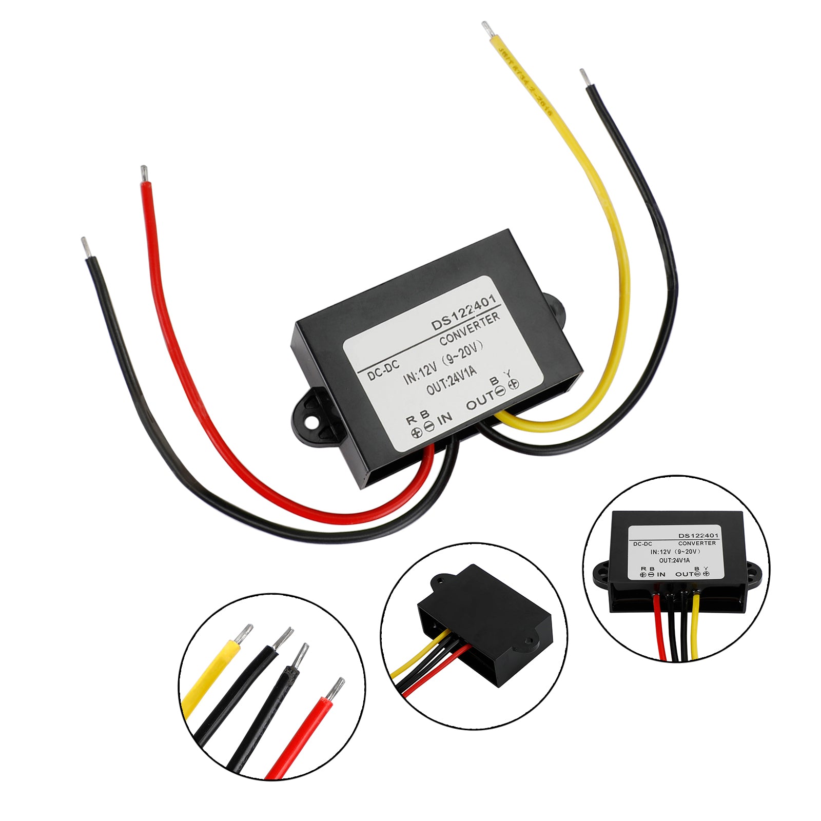 Waterproof DC-DC Boost Step-Up Converter 12V to 24V Car Power Supply Module, 1A