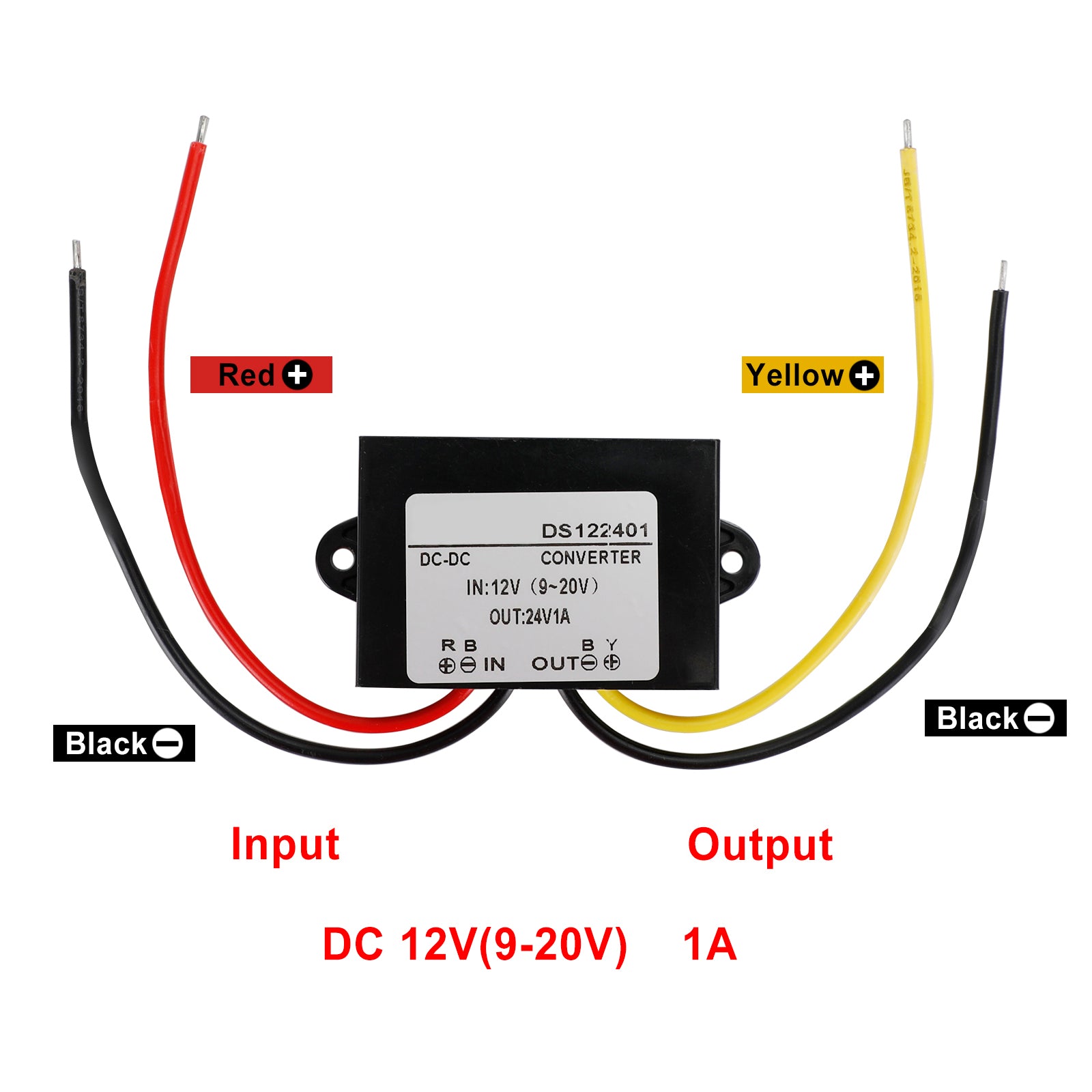Waterproof DC-DC Boost Step-Up Converter 12V to 24V Car Power Supply Module, 1A