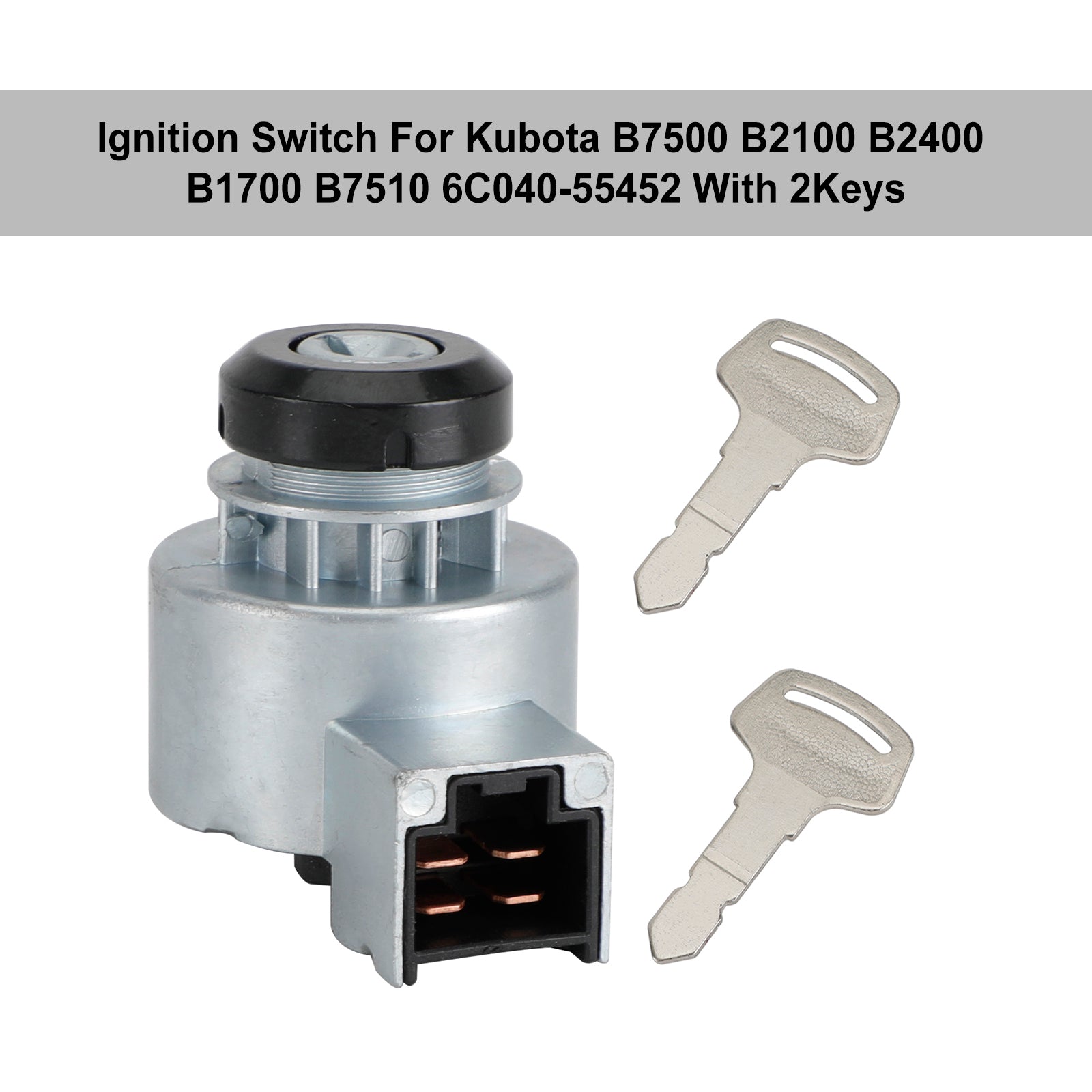 Ignition Switch W/2 Keys Fits For Kubota B2400 B2100 B7500 B1700 6C040-55452