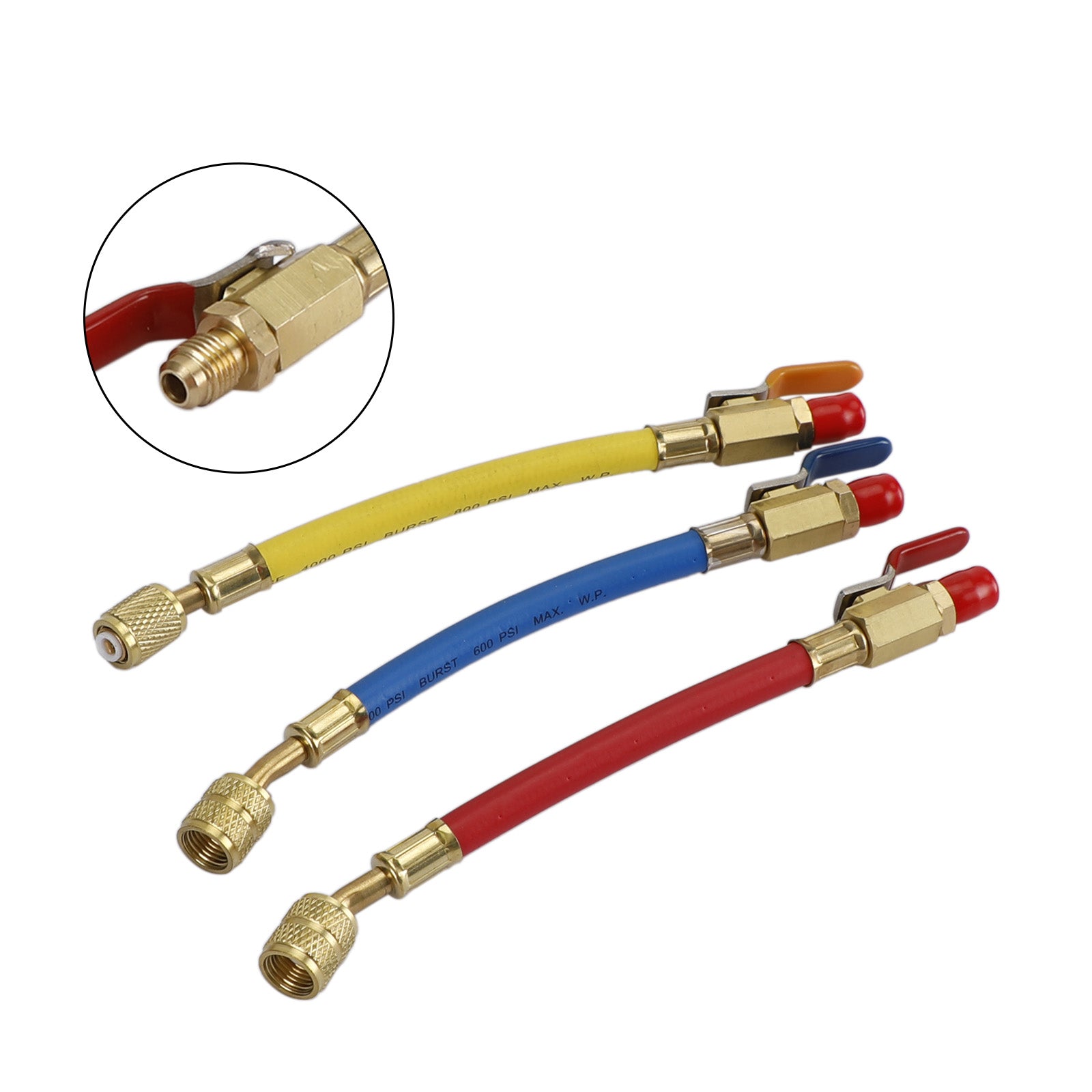 3Pcs R410A Charging Hose With Ball Valves For Refrigeration Air Condition HVAC