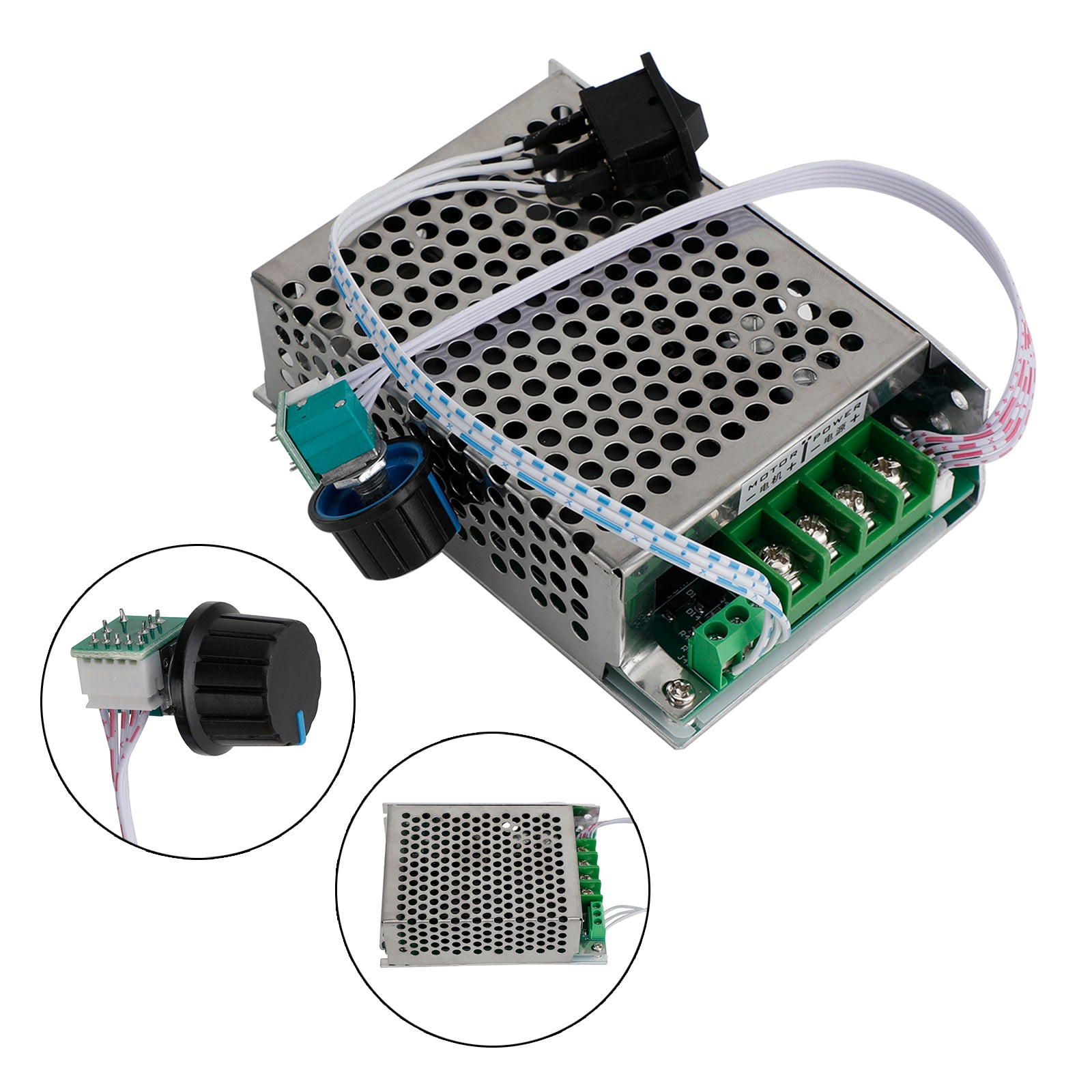DC10V-50V 12V 24V 36V 40A PWM DC Motor Speed Controller CW CCW Reversible Switch