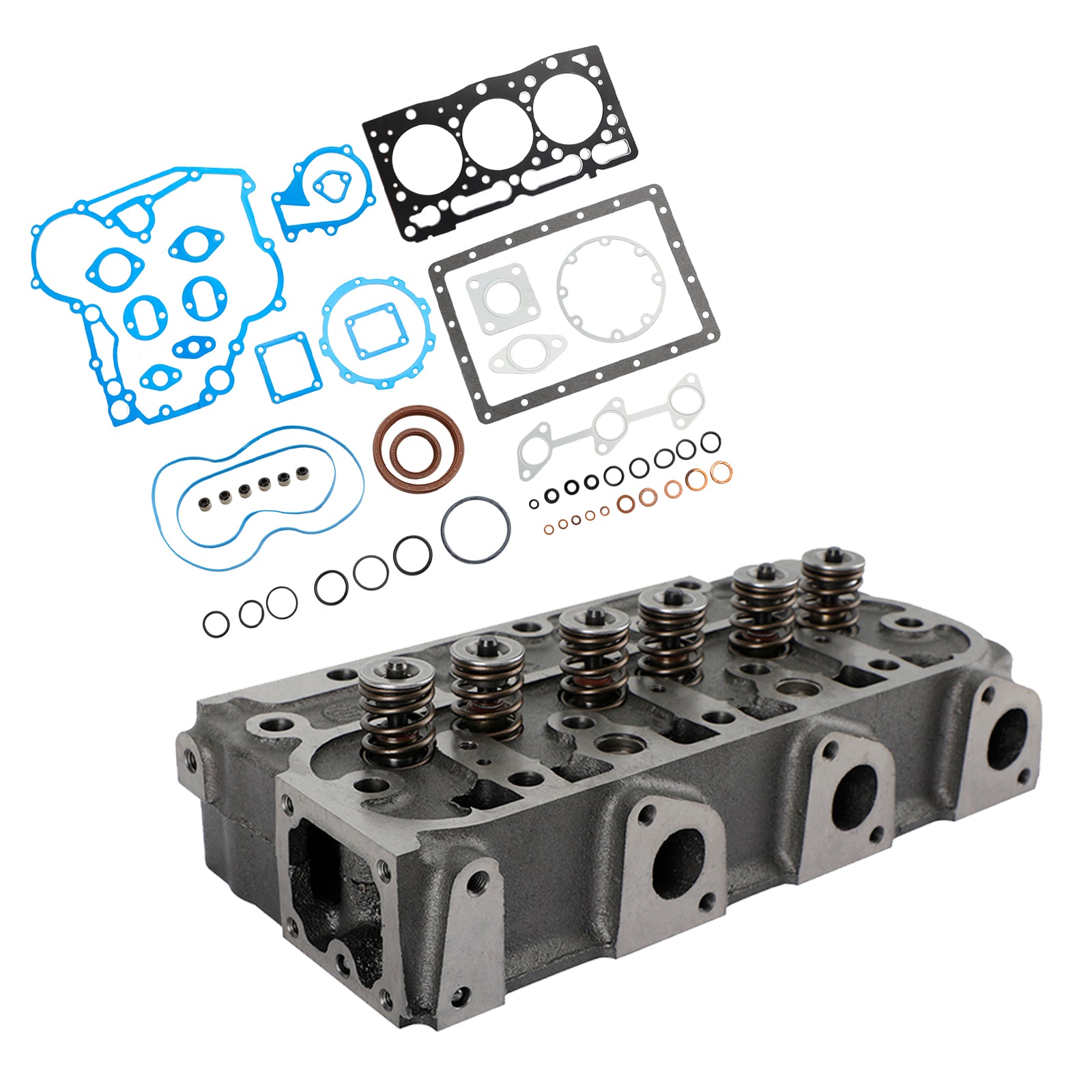 Complete Cylinder Head With Valve Spring & Gasket Kit For Kubota D1105 RTV1100