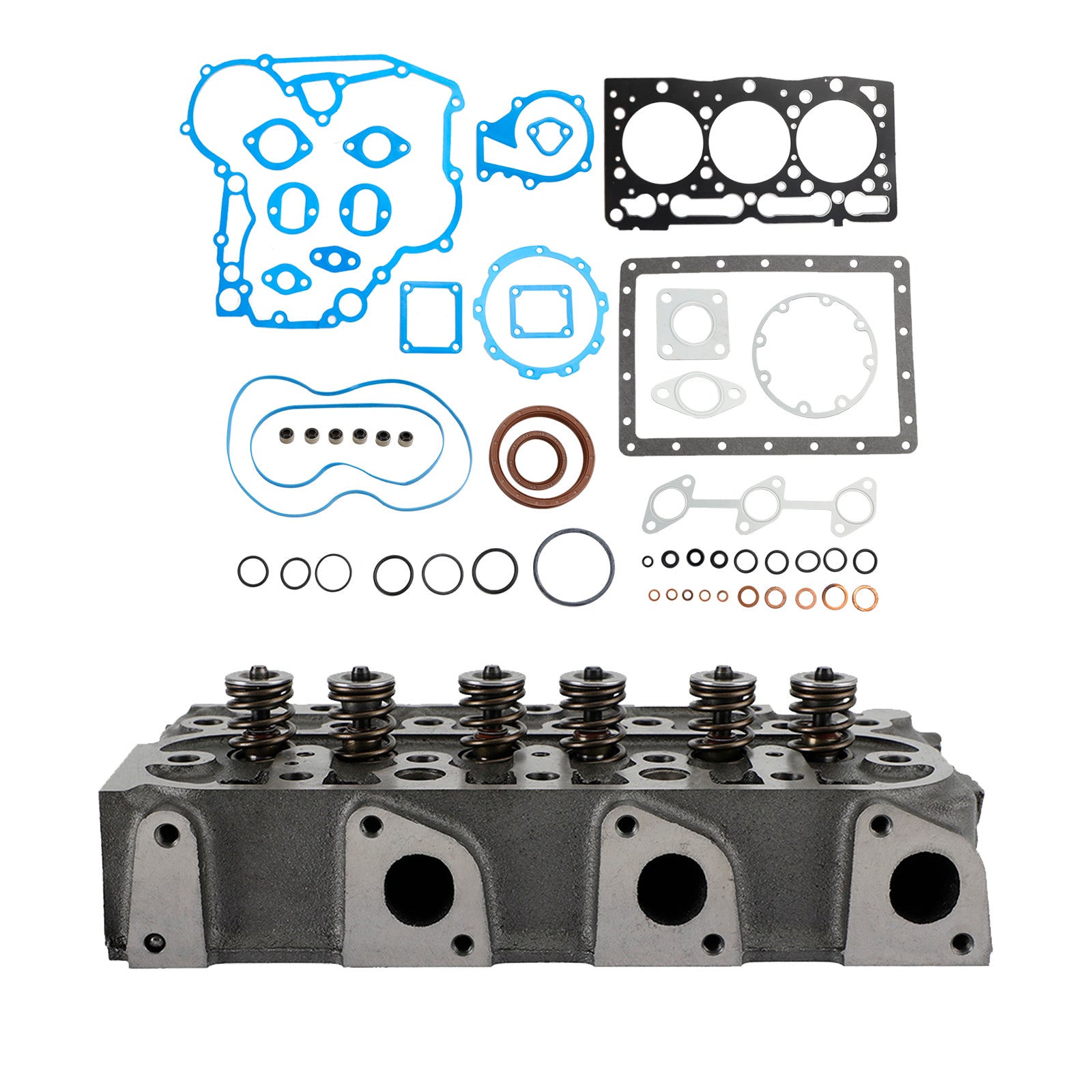 Complete Cylinder Head With Valve Spring & Gasket Kit For Kubota D1105 RTV1100