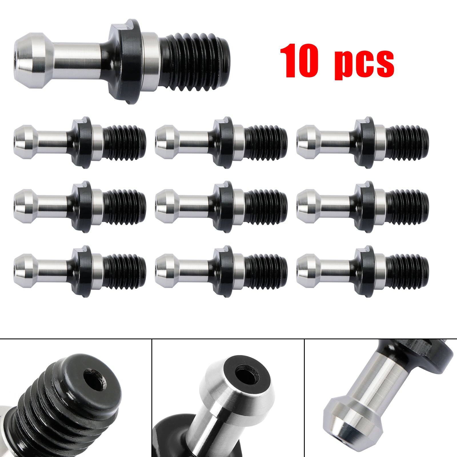 10Pcs CAT40 45掳 0.589" Degree Pull Stud Retention Knob Fits HAAS CAT CNC Silver