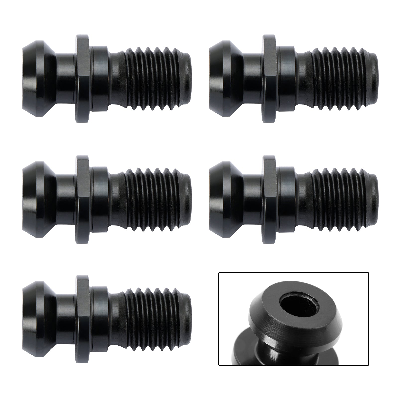 5 Pcs CAT40 45掳 0.740" Pull Stud Retention Knob Fits Mazak Fadal CNC Black