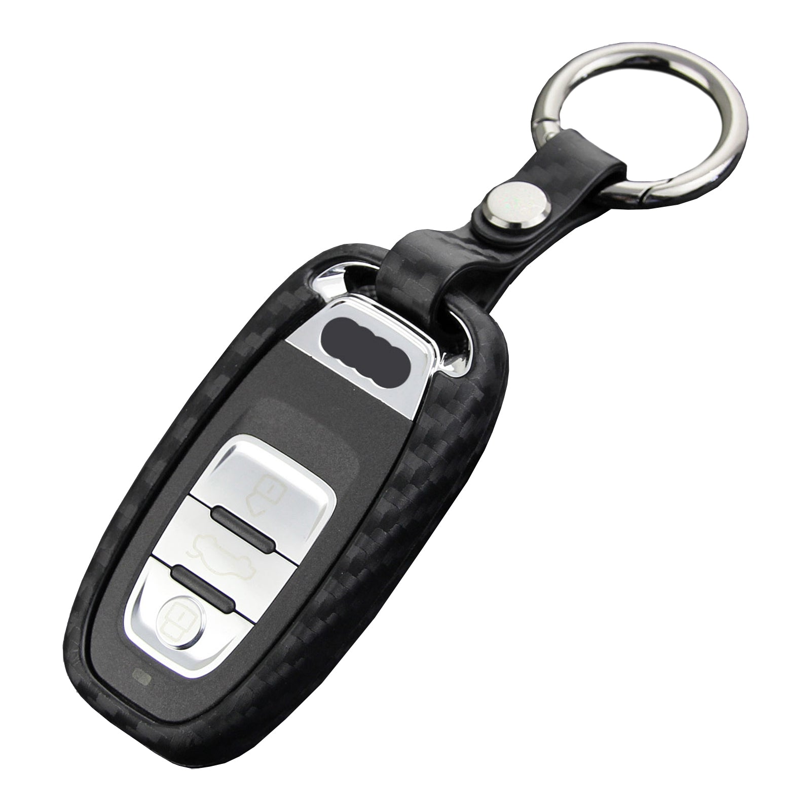 Leather Silicone Car Key Case Cover With Buckle For Audi