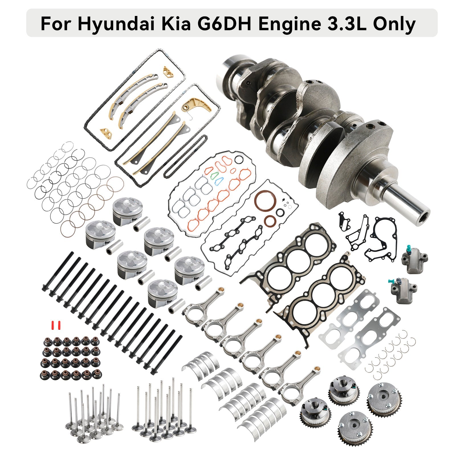 2011-2019 Hyundai KIA Sedona 3.3.L G6DH Rebuild Overhaul Kit w/ Crankshaft Rods Timing