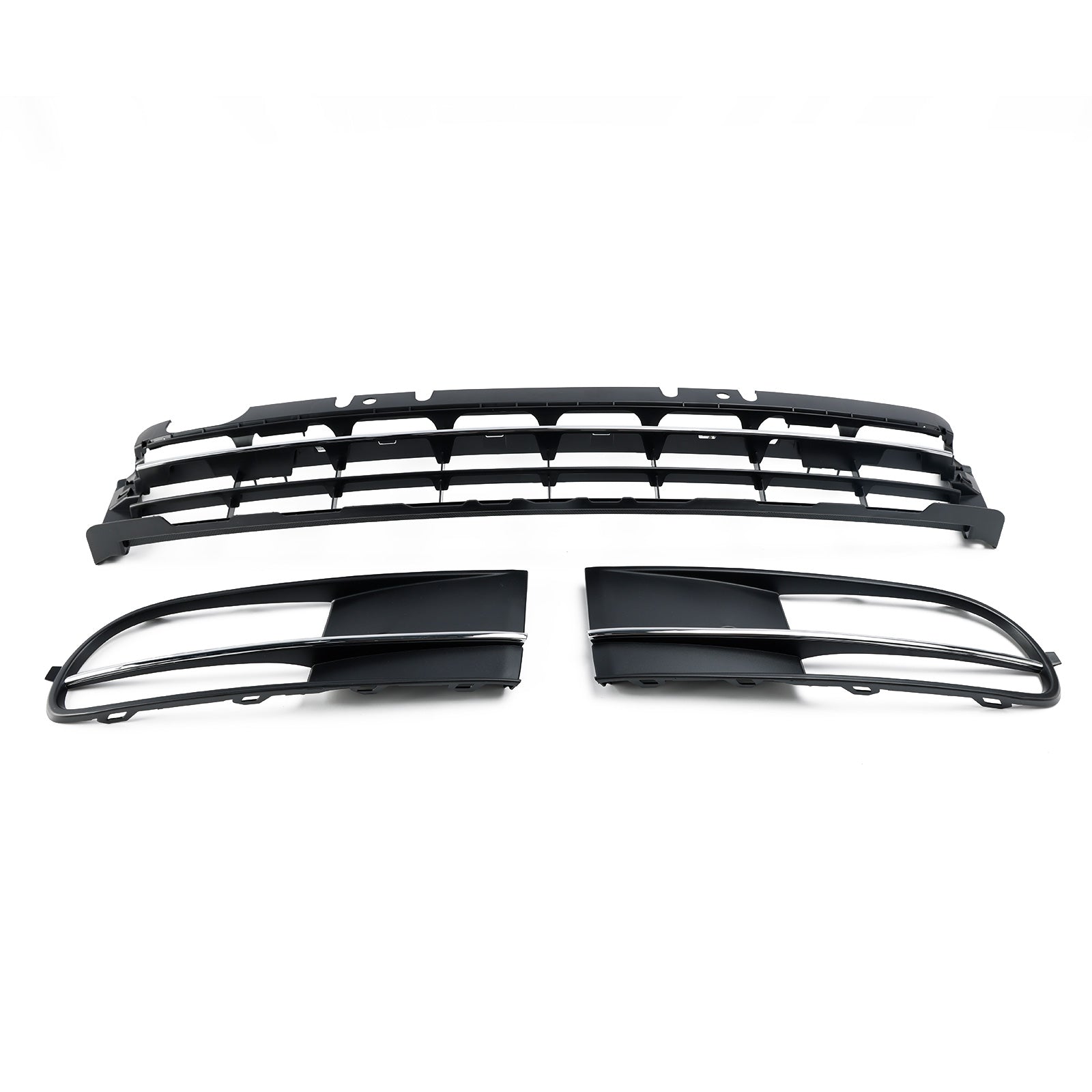 2012-2016 VW Beetle W/ Front Bumper Lower Grille + Fog Light Grill Chrome