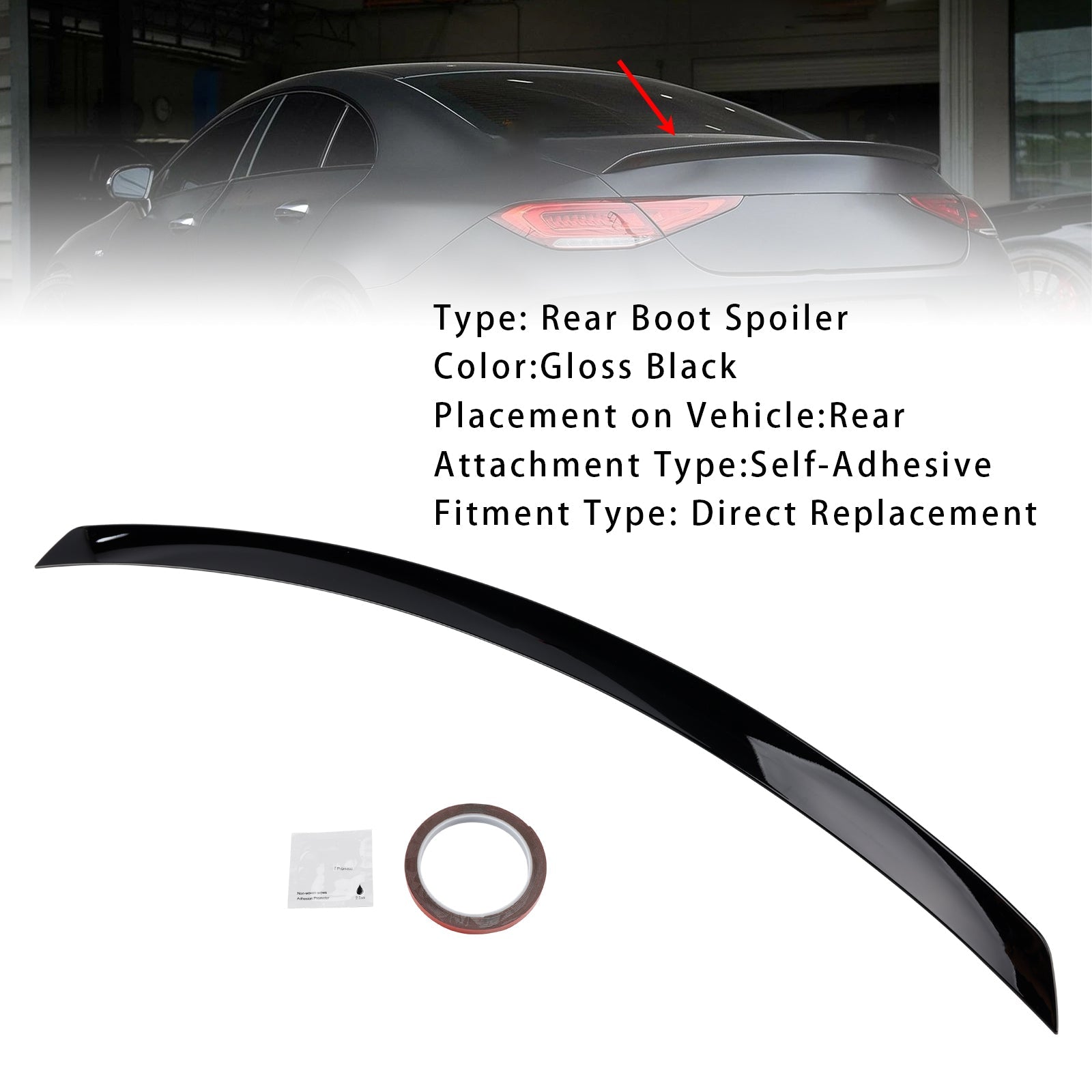2018-2023 Mercedes-Benz CLS-Class W257 C257 Gloss Black Rear Boot Spoiler