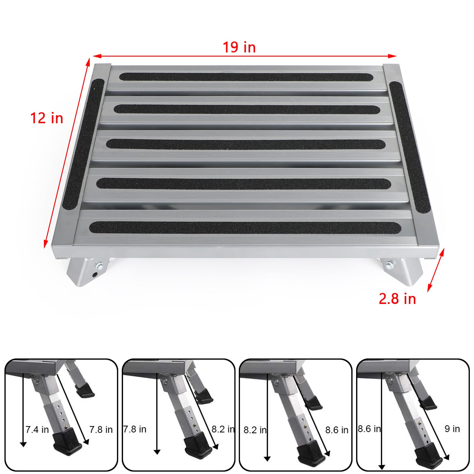 Trailer Camper Working Ladder Aluminum Platform Folding RV Step Stool Portable