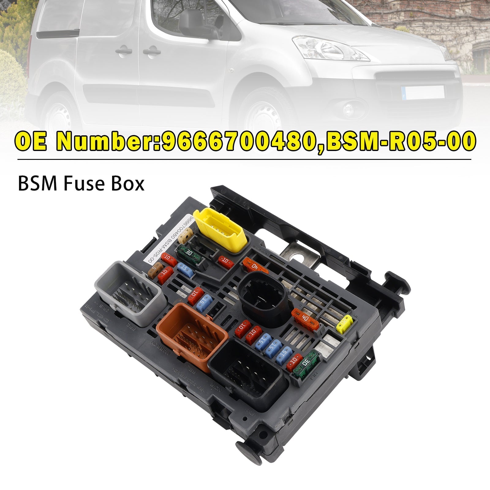 BSM Fuse & Relay Box 9666700480 For Citron Berlingo B9 Peugeot Partner 2008-2015