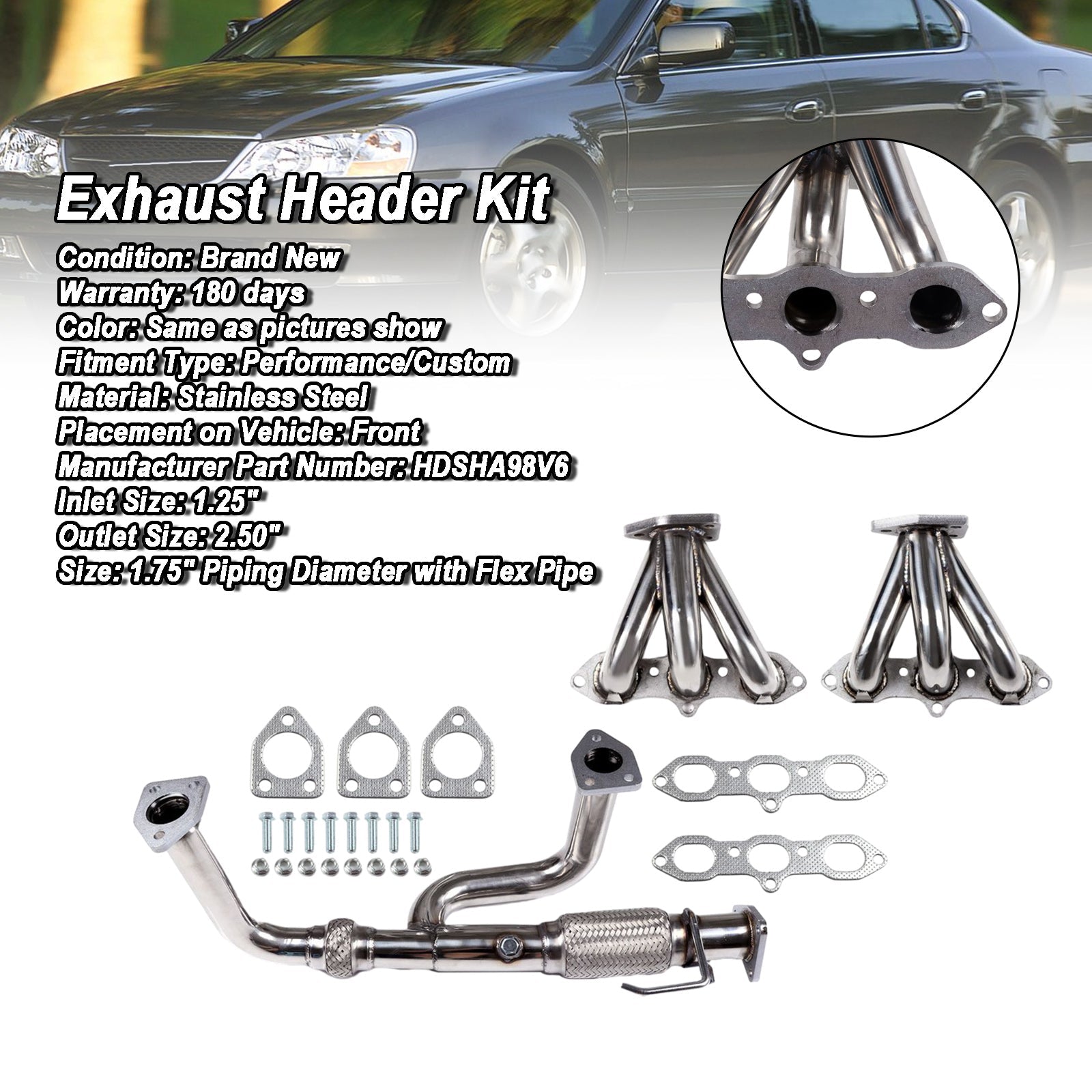 Exhaust Manifold Header Fit Acura CL 2002-2003 Fit Acura TL 3.2L 1999-2003