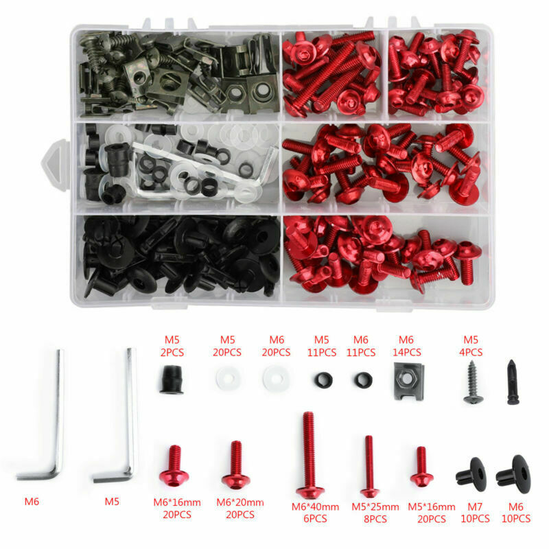 Ducati 1098 Honda CBR600F Kawasaki Ninja CBR600F Motorcycle Fairing Bolts Kit Fastener Clips Screw