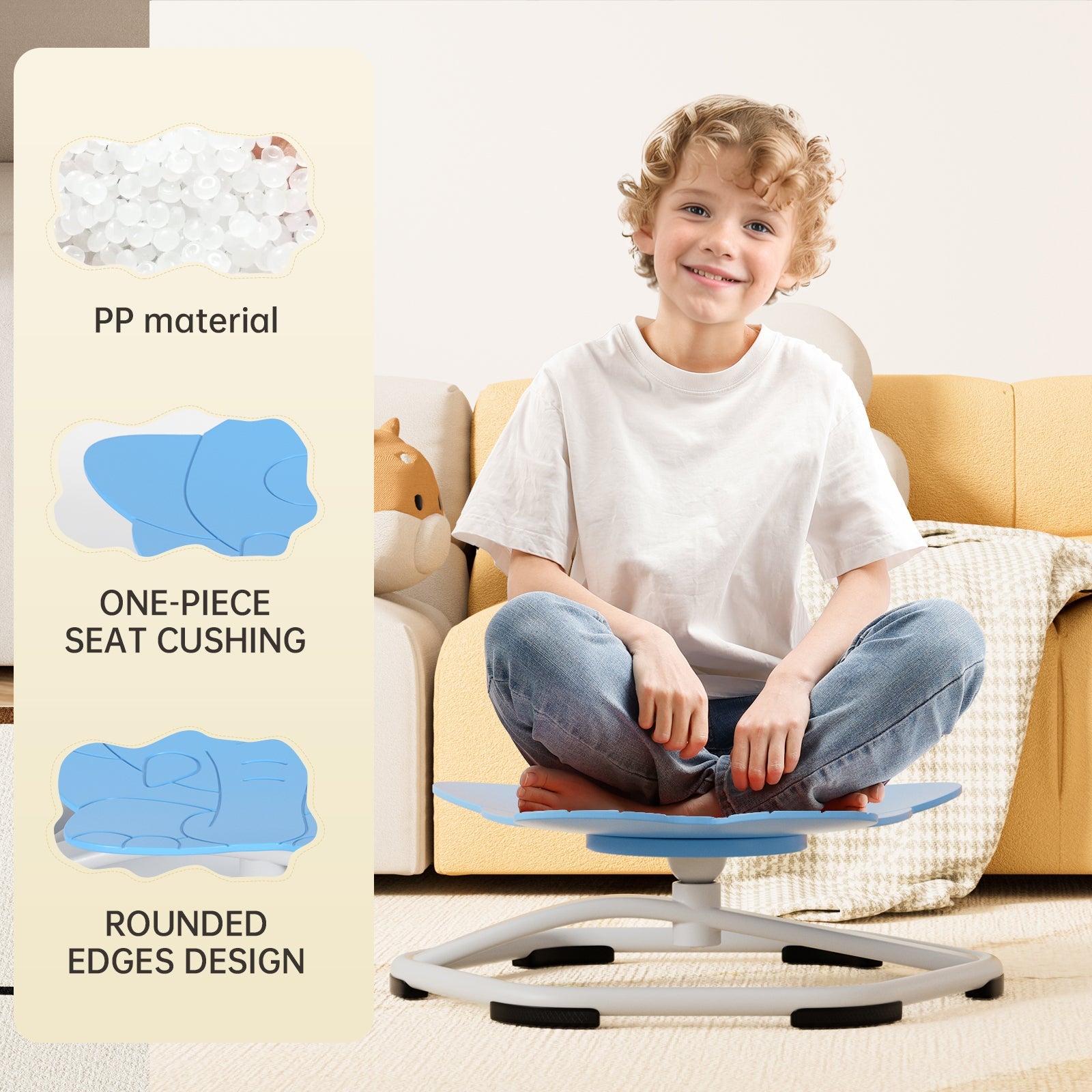 Sit+Spin 360°Sensory Spinning Seat Swivel Toy Kids elephant Wobble Chair Stool