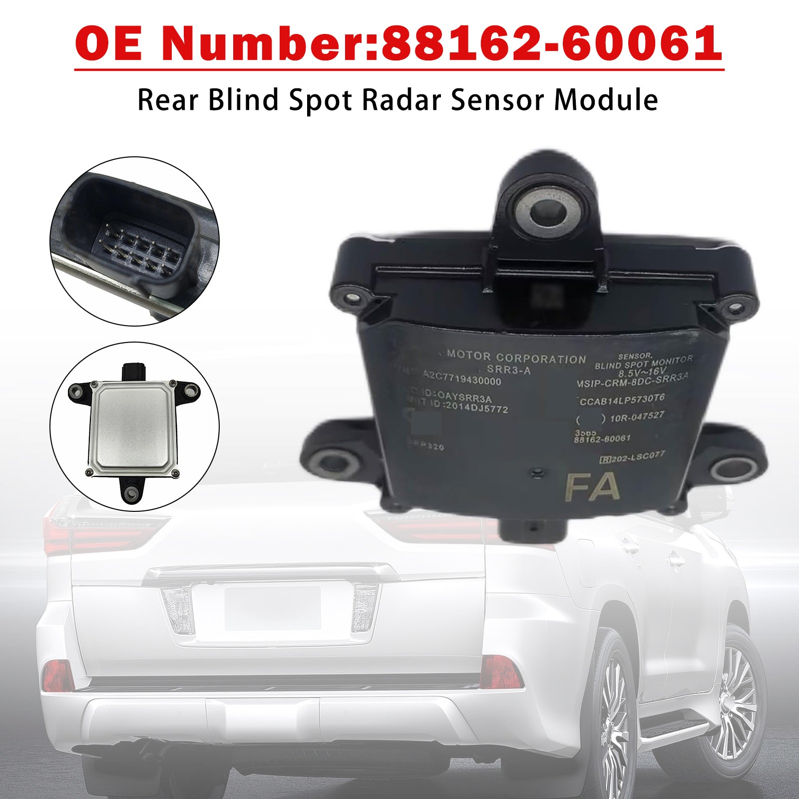 Rear Blind Spot Radar Sensor Module 88162-60061 For Toyota Land Cruiser 2008-2020