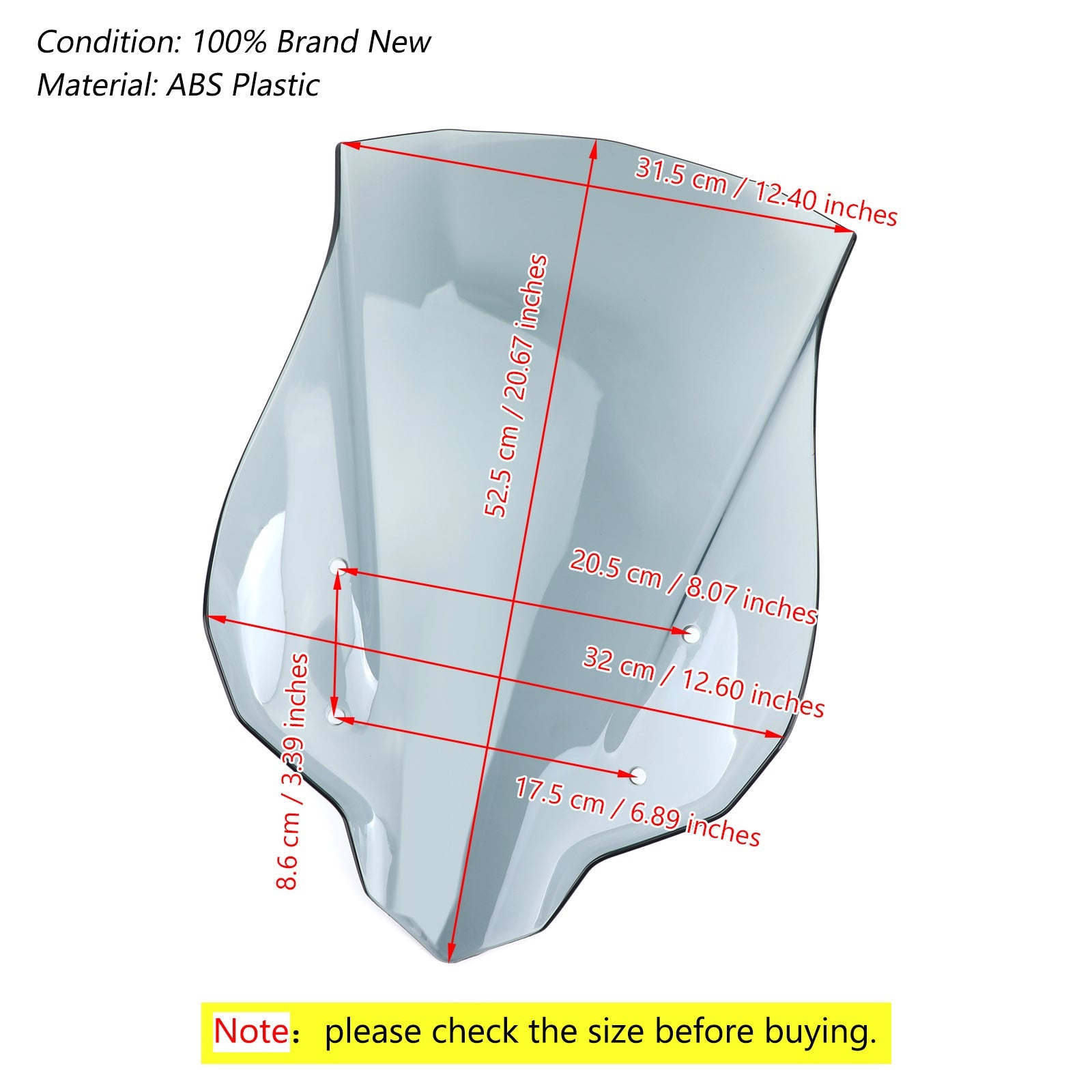 2013-2023 Honda CB500X 1X ABS Plastic Motorcycle Windshield Windscreen