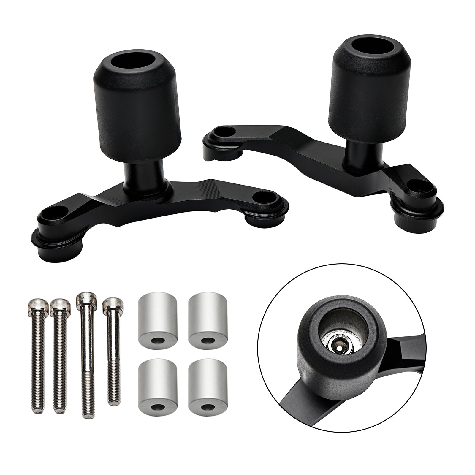2020-2023 Kawasaki Zh2 Cnc Anti-Crash Frame Sliders Protector Black