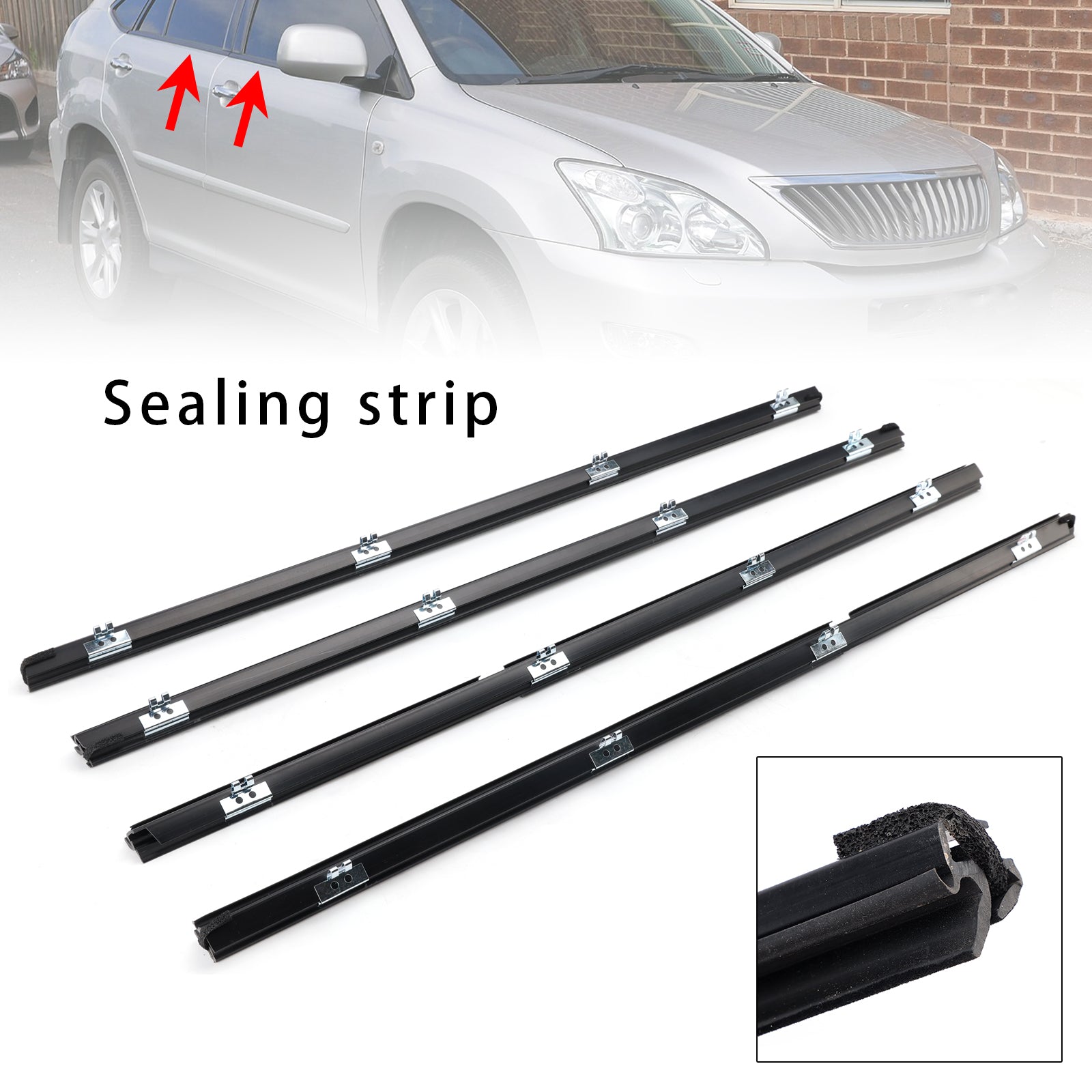 2004-2006 For LEXUS RX330 4Pcs Window Weatherstrip 68171-48032