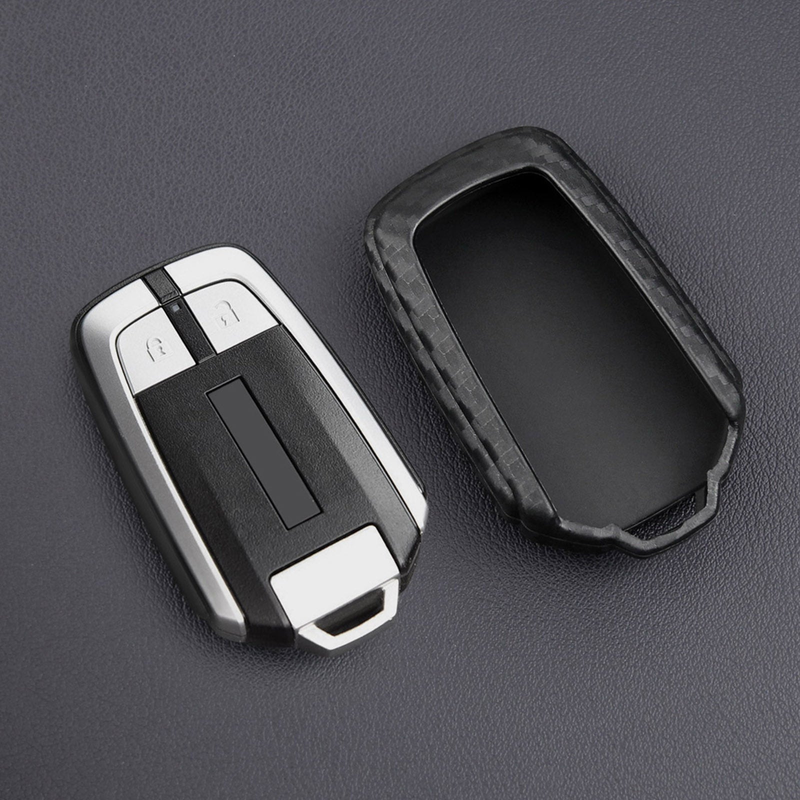 Leather Silicone Car Key Case Cover With Buckle For Isuzu