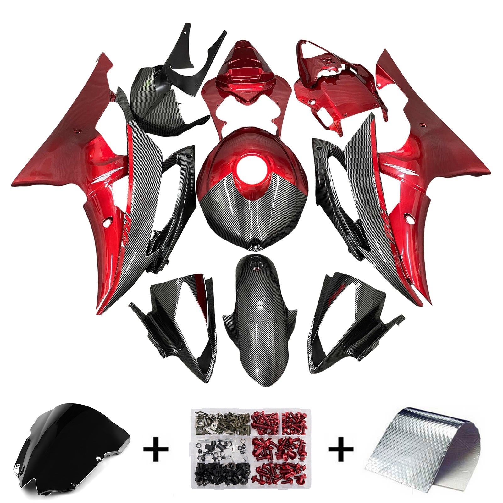 Injection Fairing Kit Bodywork Plastic ABS For Yamaha YZFR6 YZF-R6 2008-2016