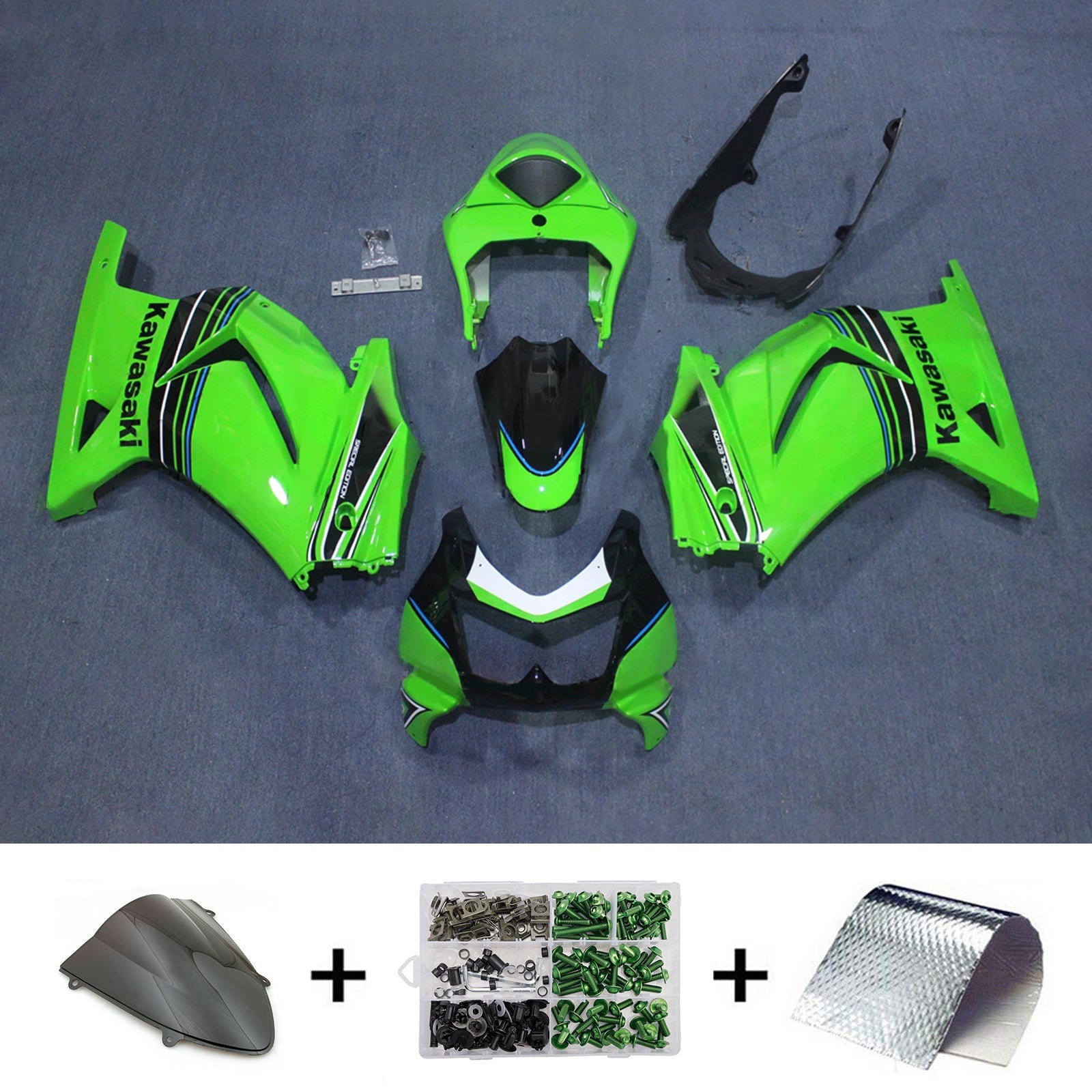 Injection Fairing Kit Bodywork Plastic ABS fit For Kawasaki EX250 Ninja250R 2008-2012