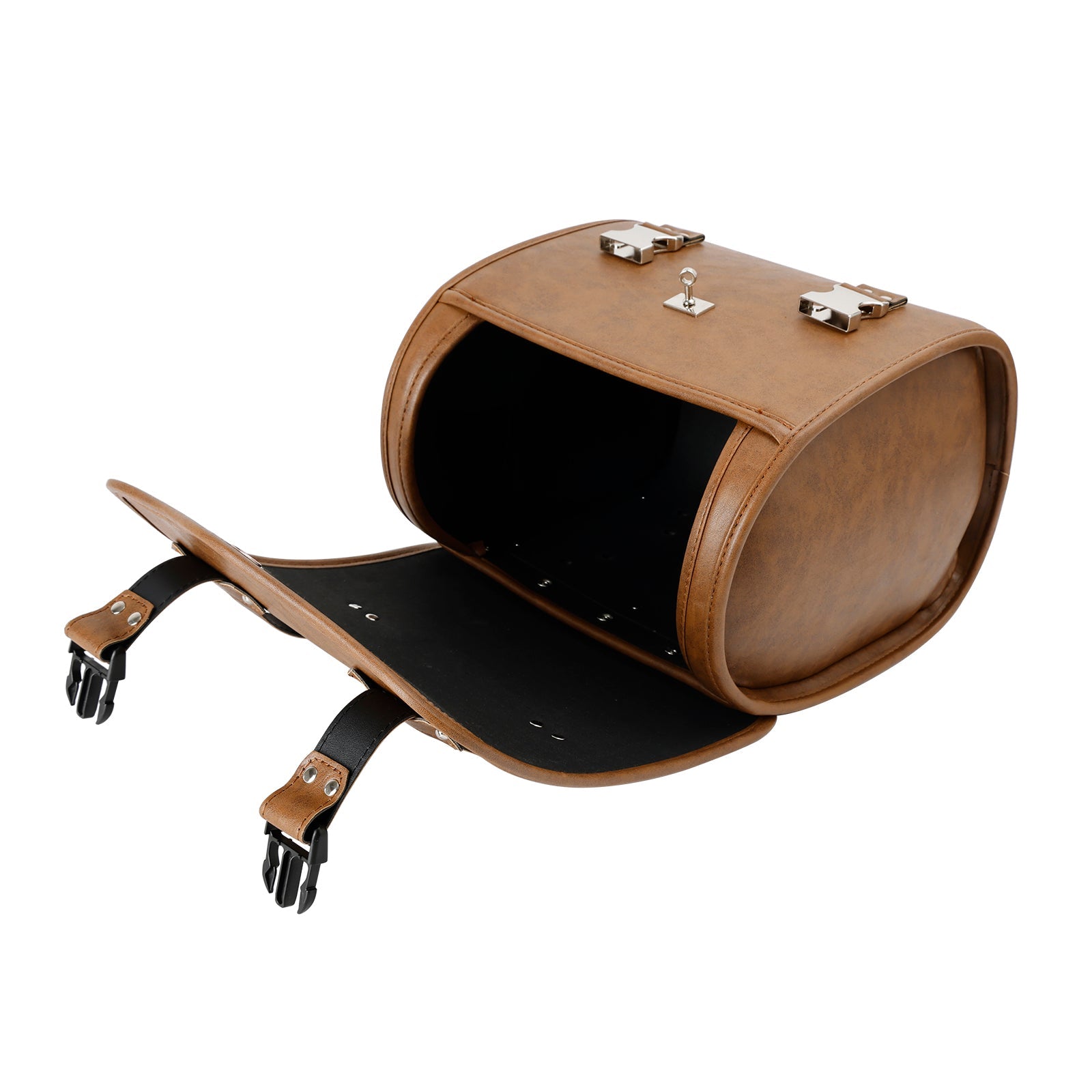 Set Of Quick Release Saddlebag W/ Bracket Luggage Storage Brown For Motorbike