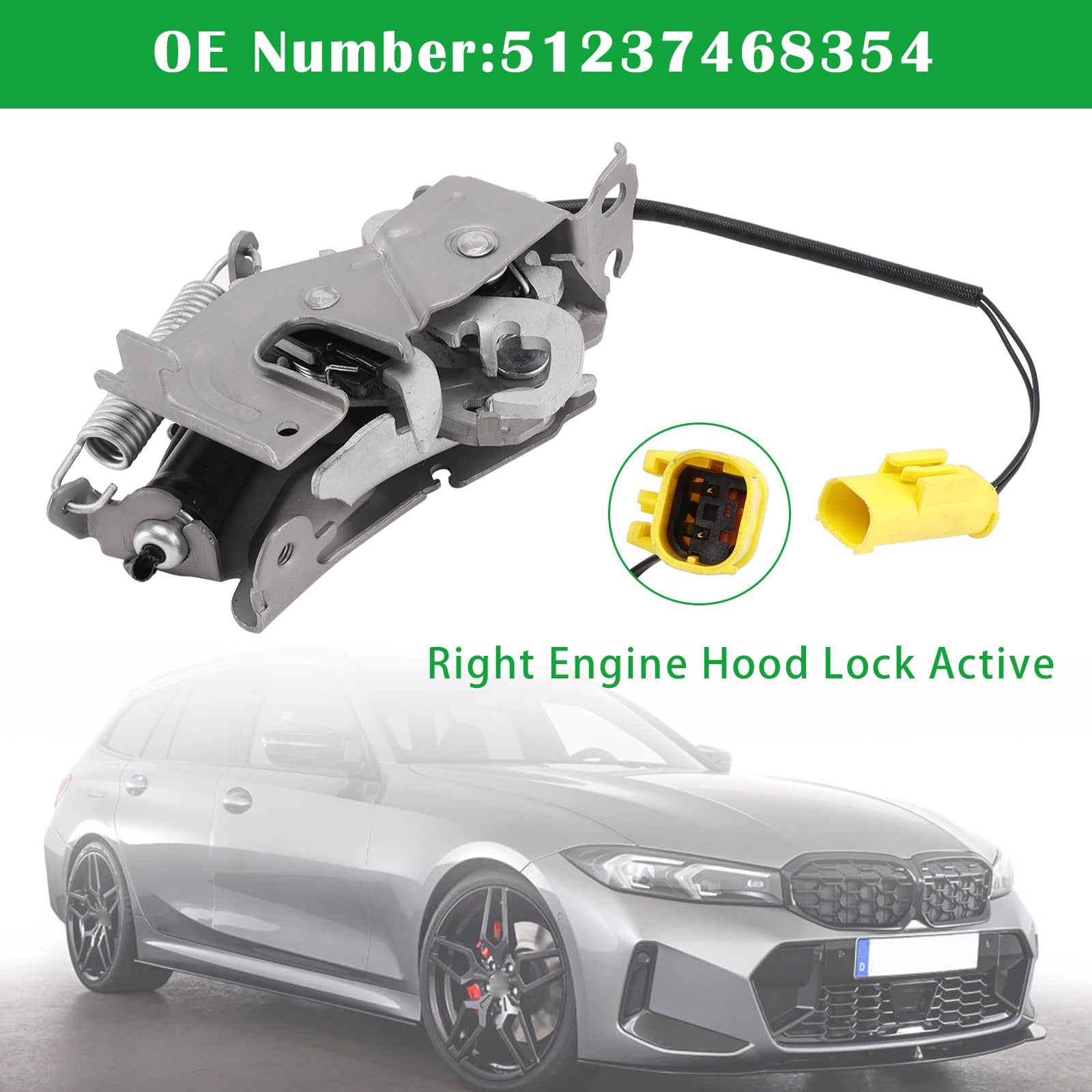 Right Engine Hood Lock Active 51237468354 For BMW 1 F40 3 G20/G21 2019-2024