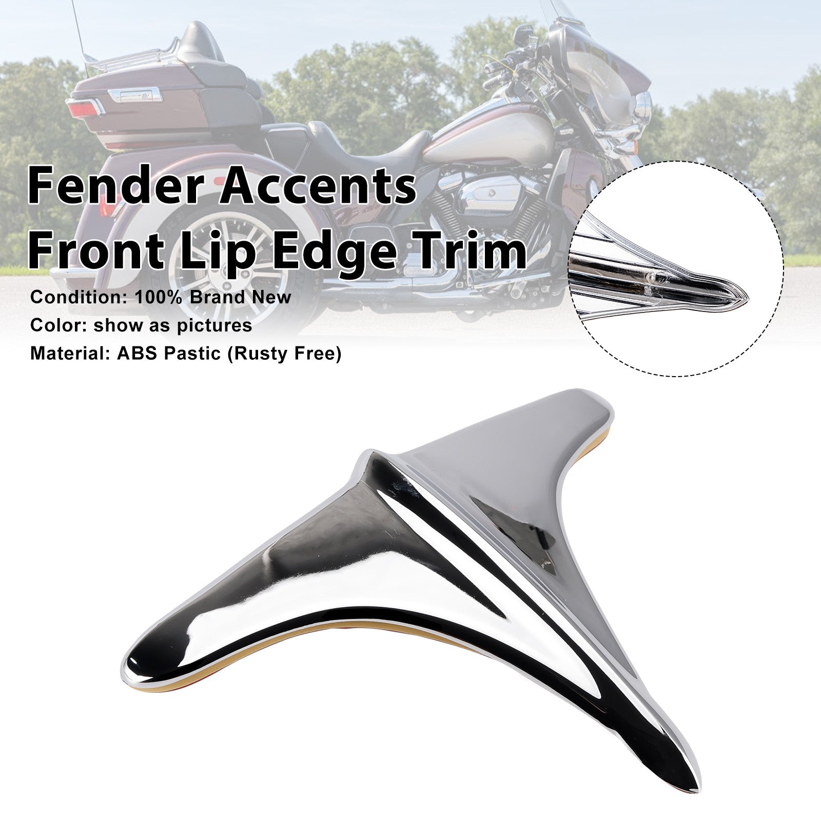 ABS Rear Fender Accents Front Edge Trim For Street Tri Glide 2009-2023