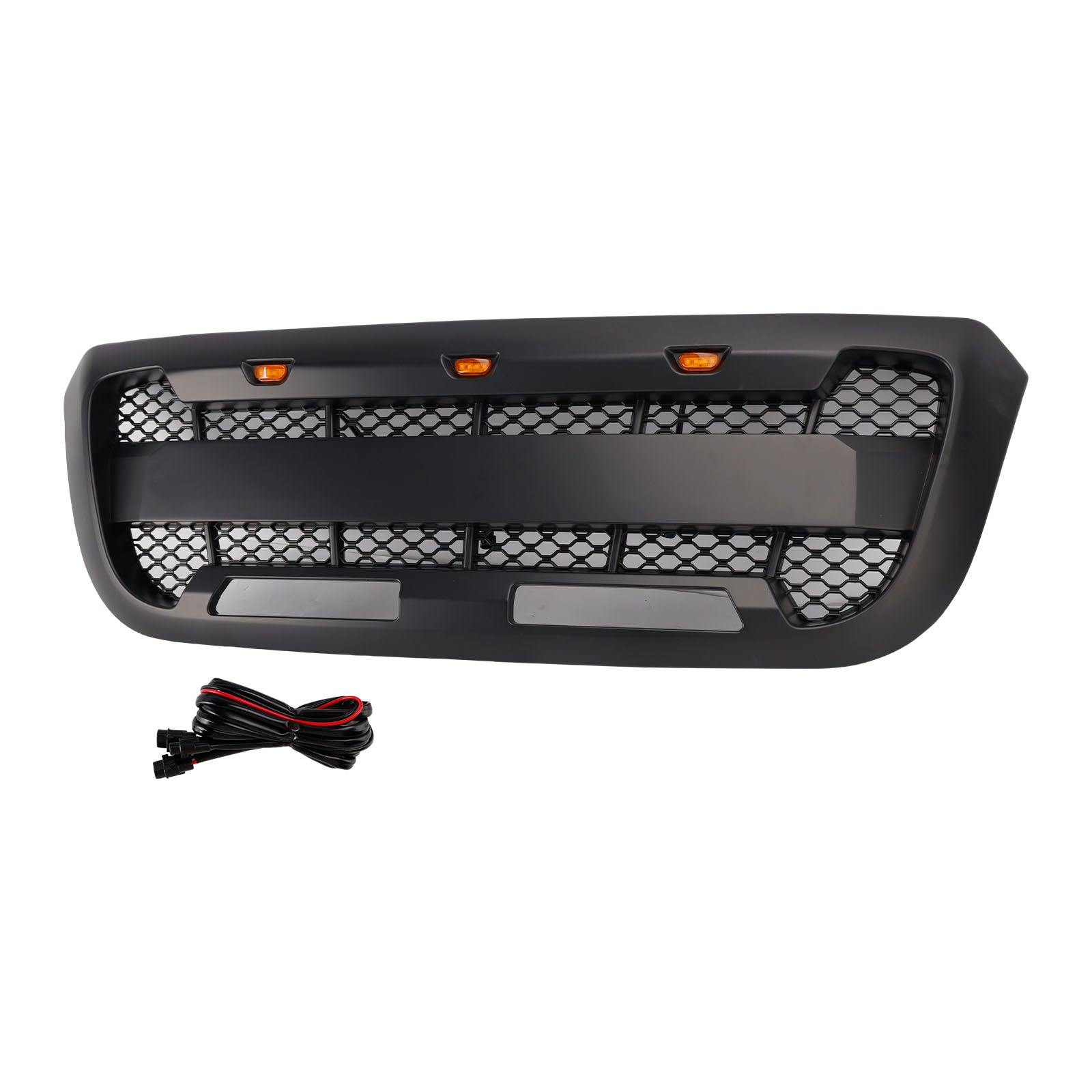 2004-2011 Fit Ford Ranger Matt Black Front Bumper Grille Grill With LED Light