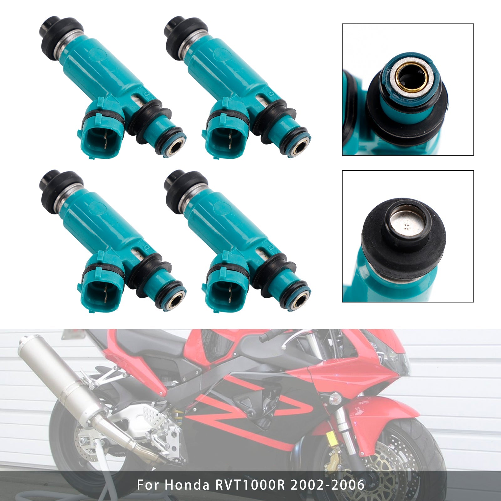4PC 16450-MCJ-752 Fuel Injectors For Honda CBR900RR 02-03 CBR954RR 02-06 RVT1000R