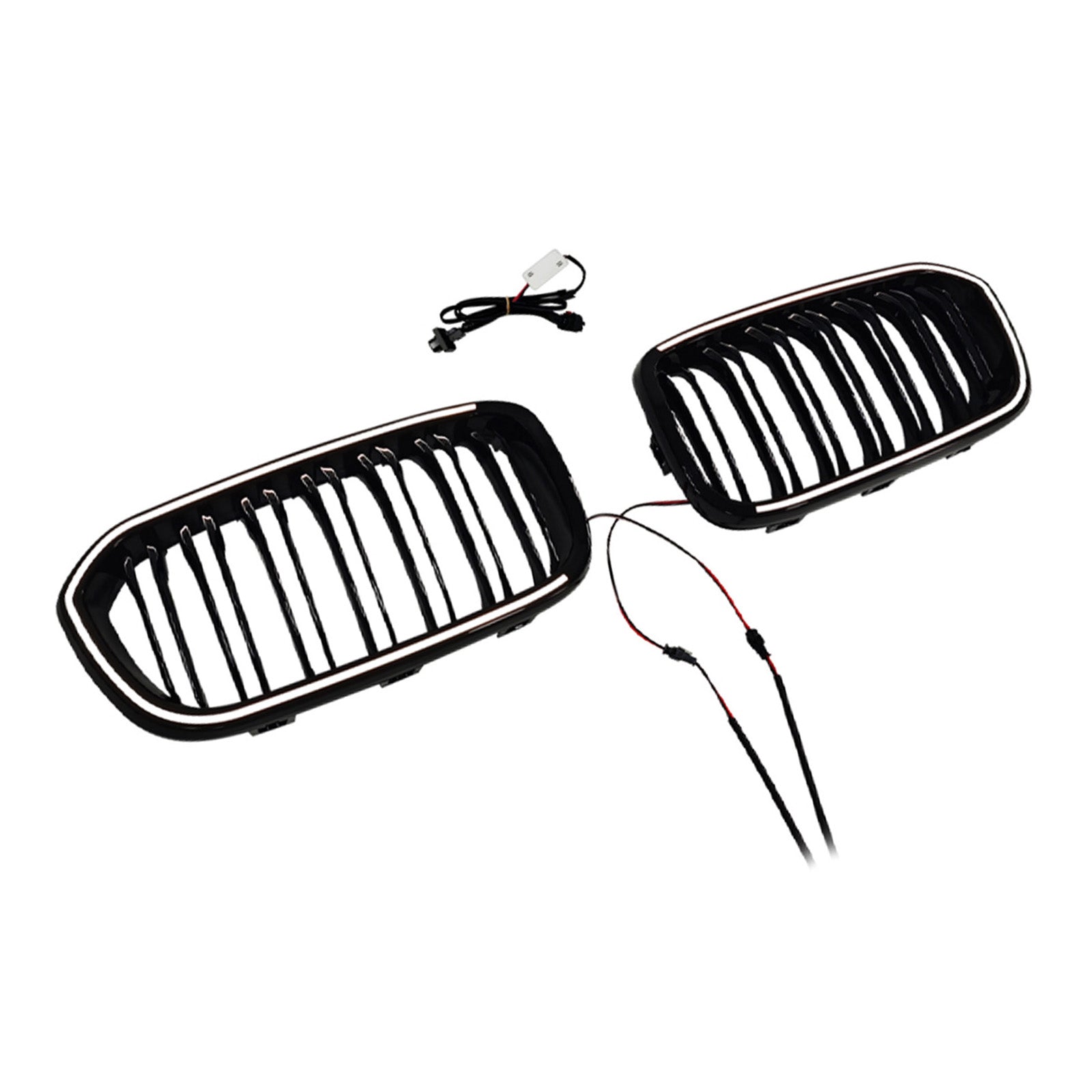 2015-2017 Fit BMW 1 Series F20 F21 Double Line Front Kidney Grill Grille Black