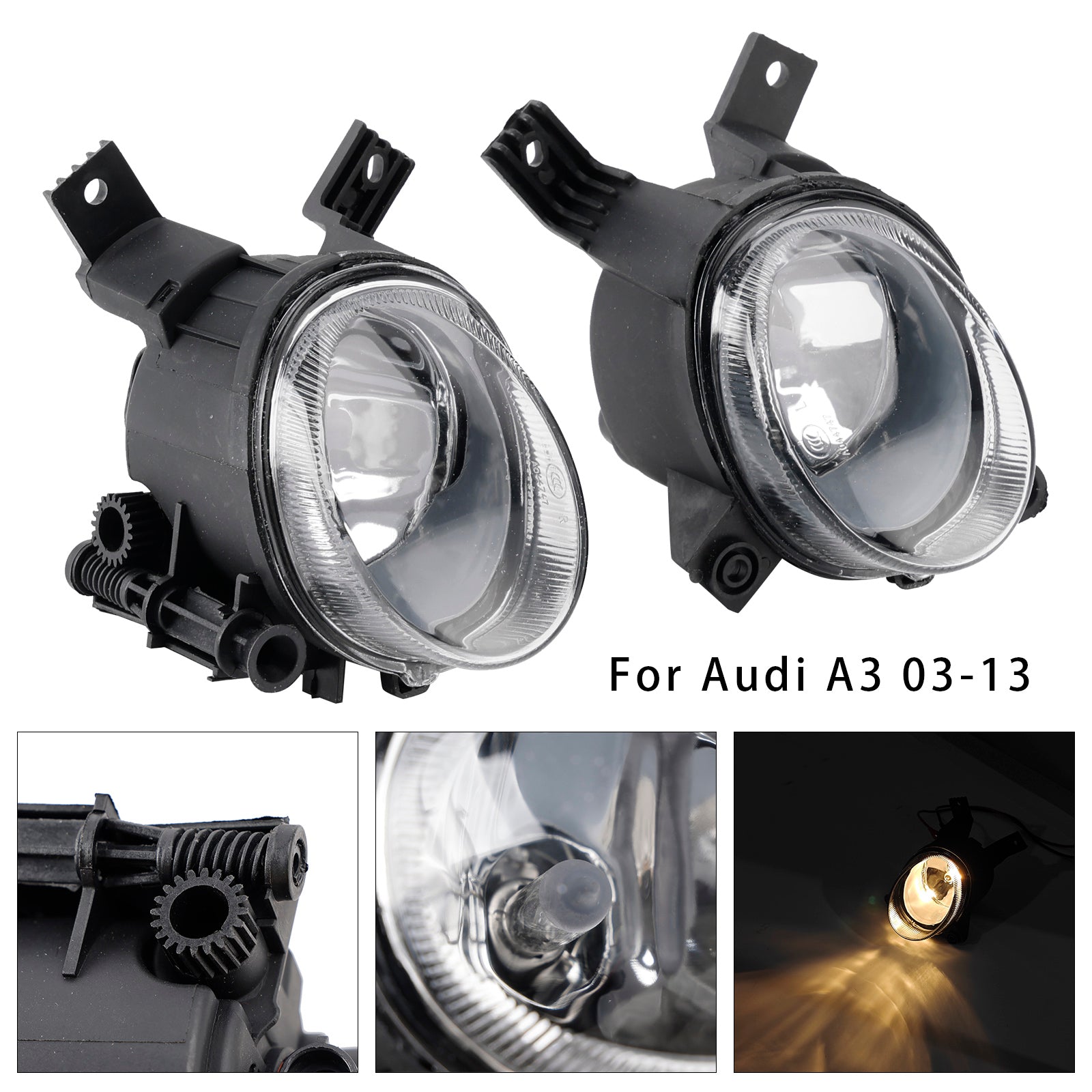 2003-2013 Audi A3 Pair Front Bumper Fog Light Lamps 8E0941699C