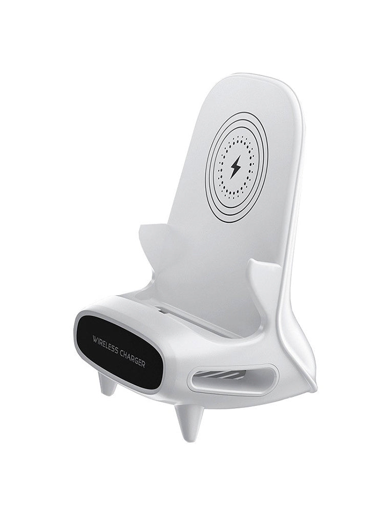 3 in 1 V8 Mini Chair Wireless Charger Phone Holder Charging Phone Stand Speaker