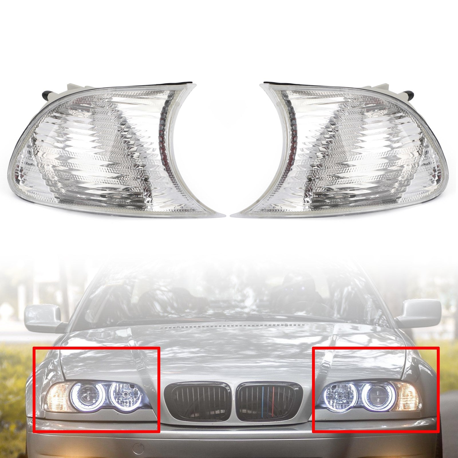 1998-2001 BMW E46 2 Doors Left/Right Corner Lights Turn Signal Lamps Generic