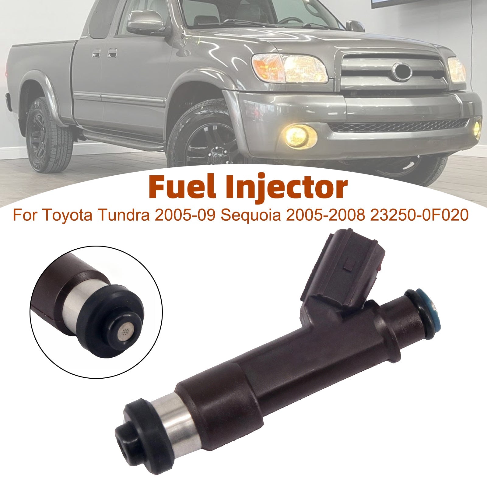 1Pcs Fuel Injector For Toyota Tundra 2005-09 Sequoia 2005-2008 23250-0F020