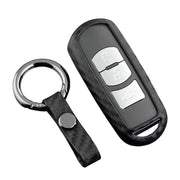 Leather Silicone Car Key Case Cover With Buckle For Mazda