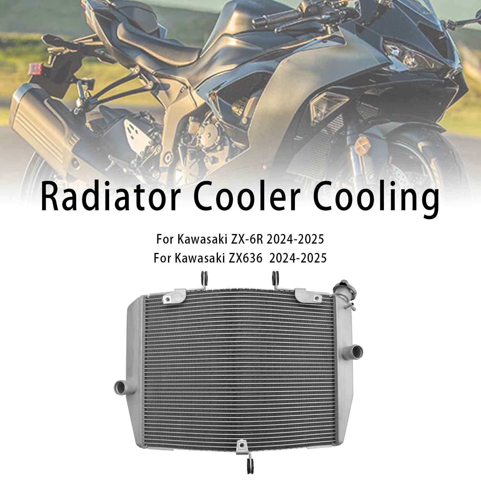 2024-2025 Kawasaki ZX-6R ZX636 Radiator Cooling Engine Cooler