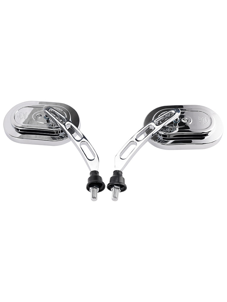 Pair of Chrome Mirrors Left & Right Mirror Set 10mm For Motorcycle Chopper
