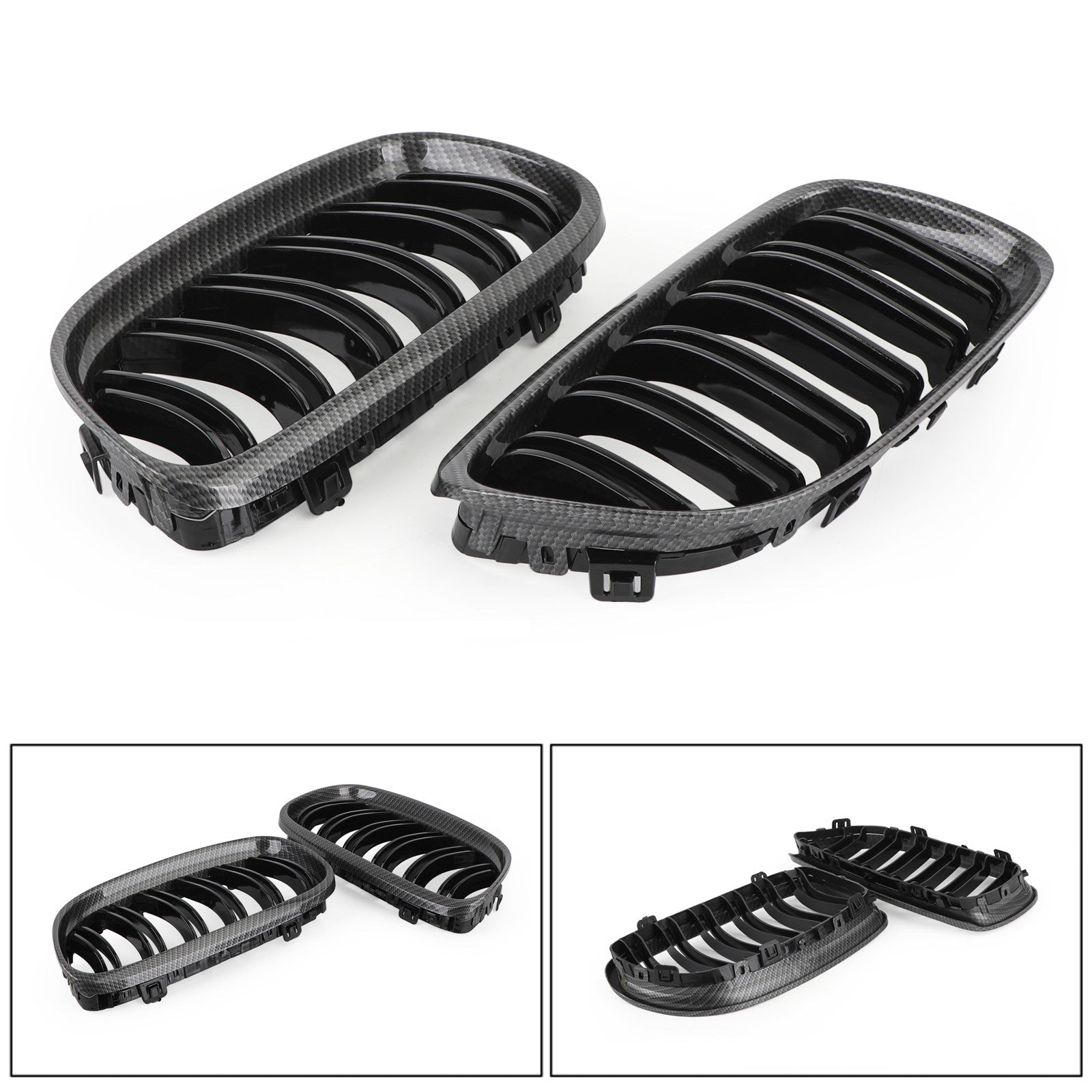2008-2012 BMW E90/E91 LCI 3 Series Front Kidney Grill Grilles Carbon Fiber 02HGL1106ABK Generic