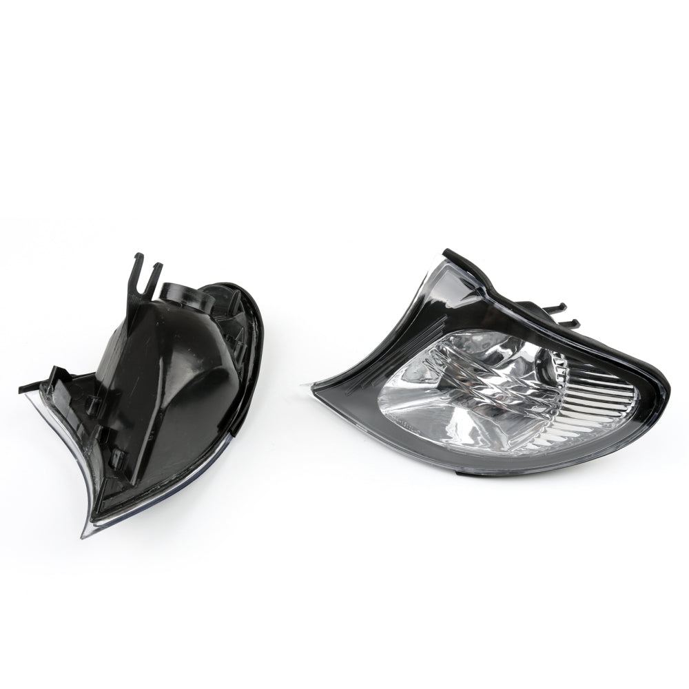 2002-2005 BMW E46 3-Series 4Dr Euro Corner Lights - Crystal Clear W/ Smoke Trim