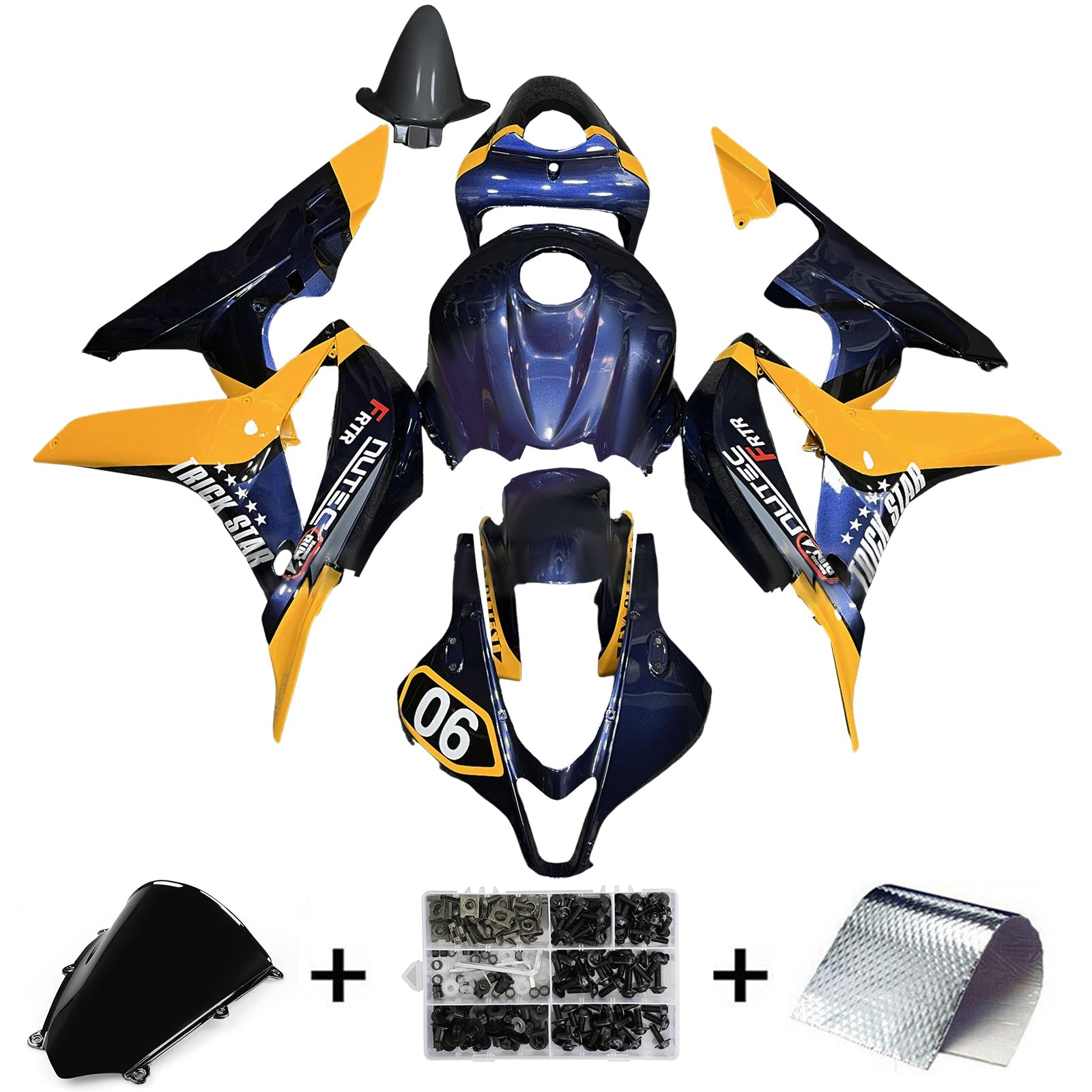 Injection Fairing Kit Bodywork Plastic ABS For Honda CBR600RR 2007-2008 F5