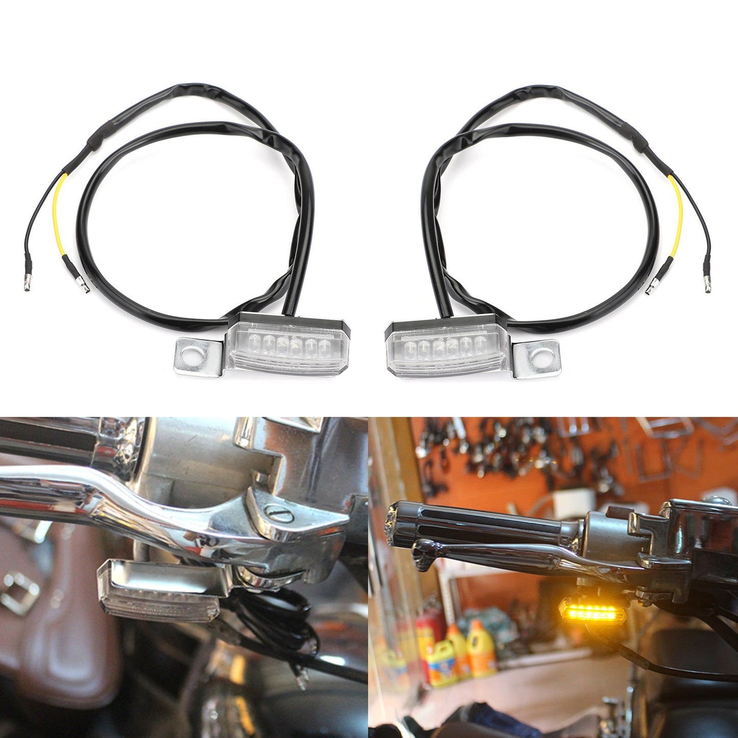 1 Pair Universal Motorcycle LED Front Turn Signal Lamp Indicator Light