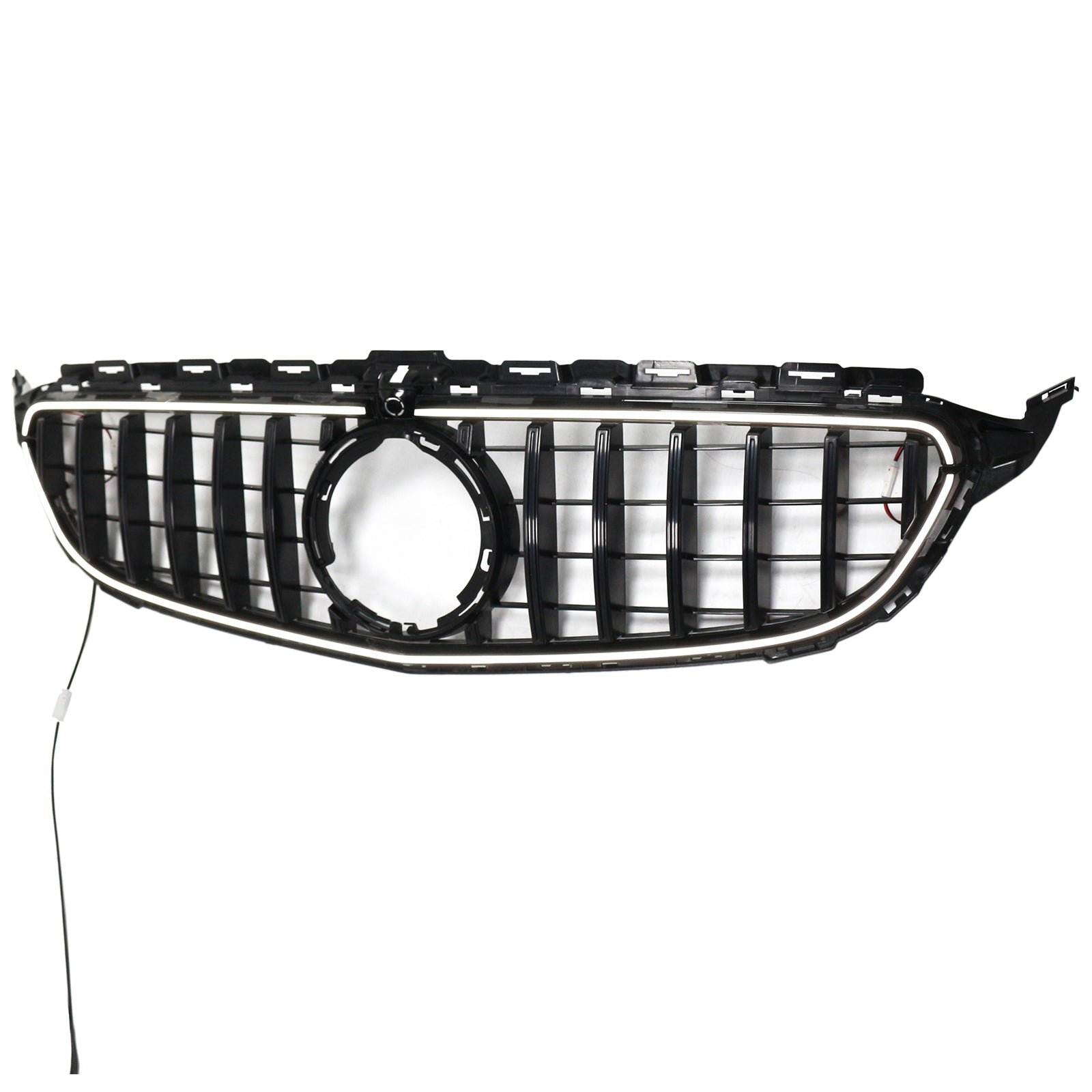 2015-2021 Mercedes W205 C250 C300 W/LED Black Front Bumper Grill Grille