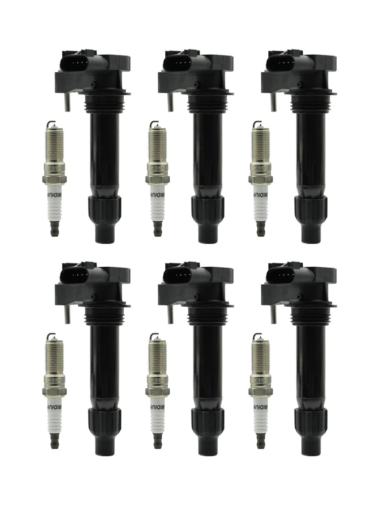 6 Ignition coil+6 Spark Plug UF569 For Cadillac GMC Acadia Buick