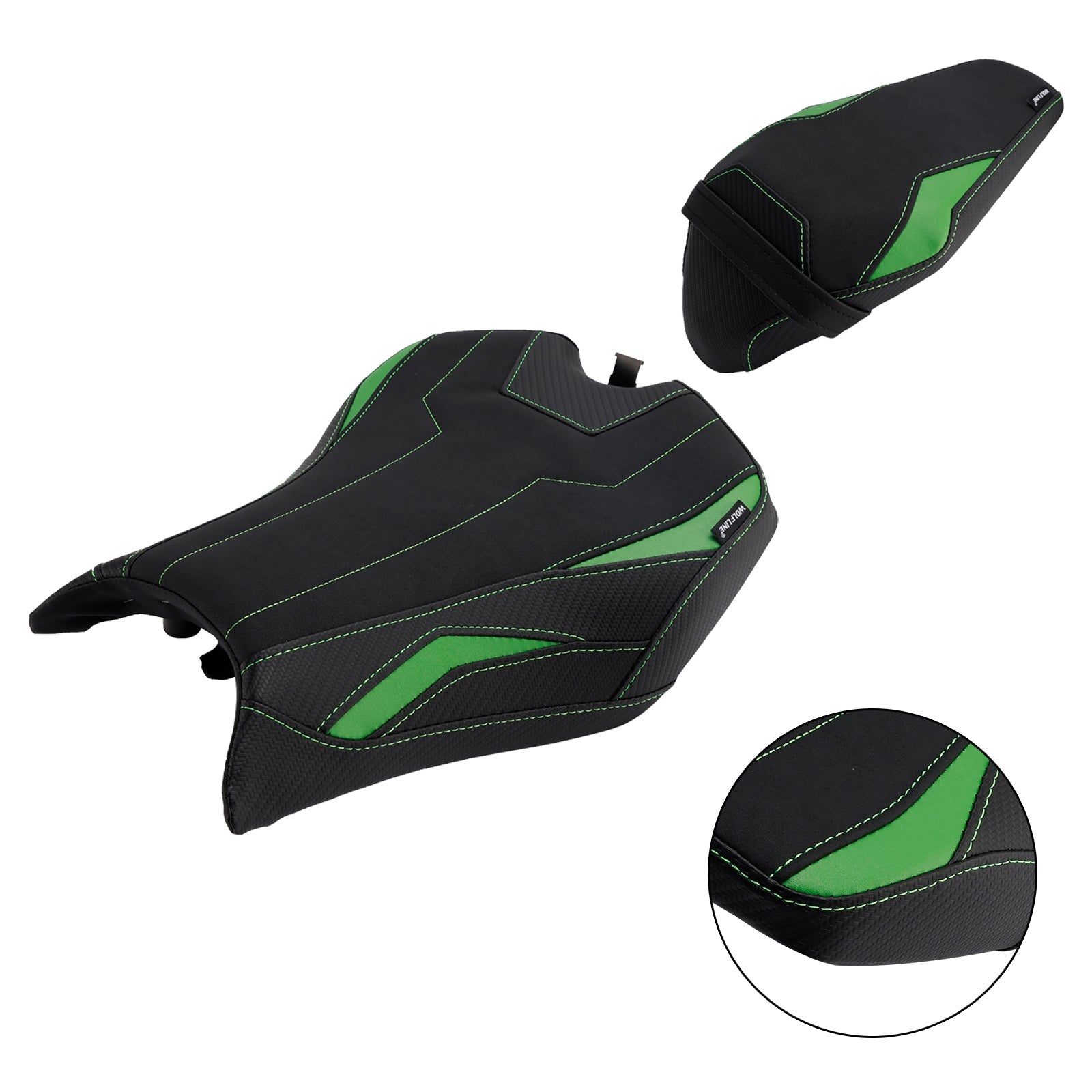2025- For Kawasaki Ninja Z900 Zr900-F Driver&Passenger Seat Rear Cushion Green1